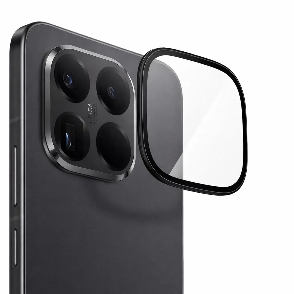 DL3 Mobilak Camera Lens Protector for Xiaomi 15T/Xiaomi 15T Pro Accessories, 9H Tempered Glass Metal Individual Ring Camera Cover Screen Protector, Case Friendly, Anti Scratch - Black