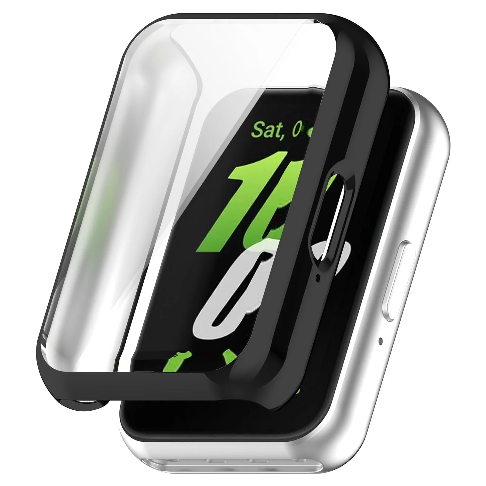 DL3 Mobilak Case Compatible with Samsung Galaxy Fit 3 Case All-Around with Built-in Screen Protector Watch Soft TPU Shockproof Cover Slim Guard Thin Bumper Shell Protector - Black