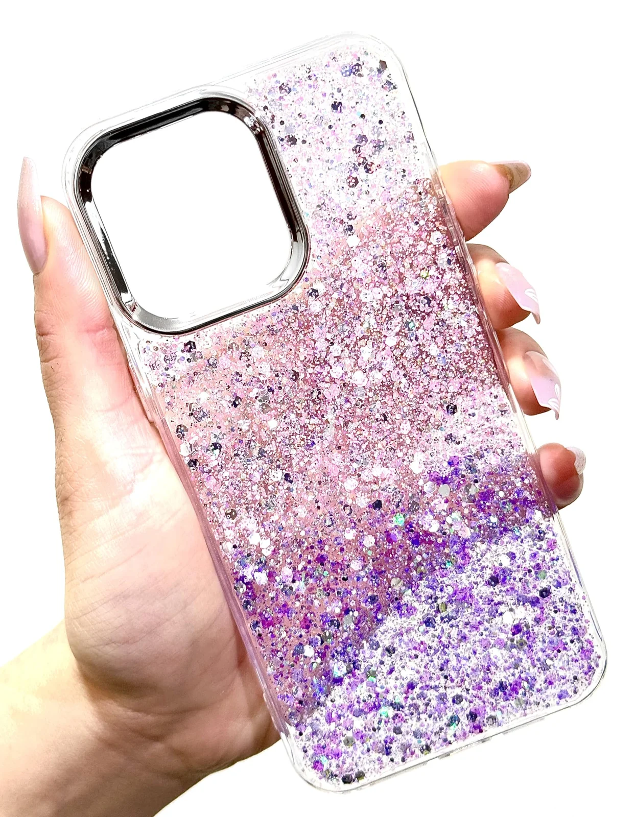 DL3 Mobilak Glitter Rhinestone Protective Case for iPhone 11 Pro with Shockproof Design - Pink Purple