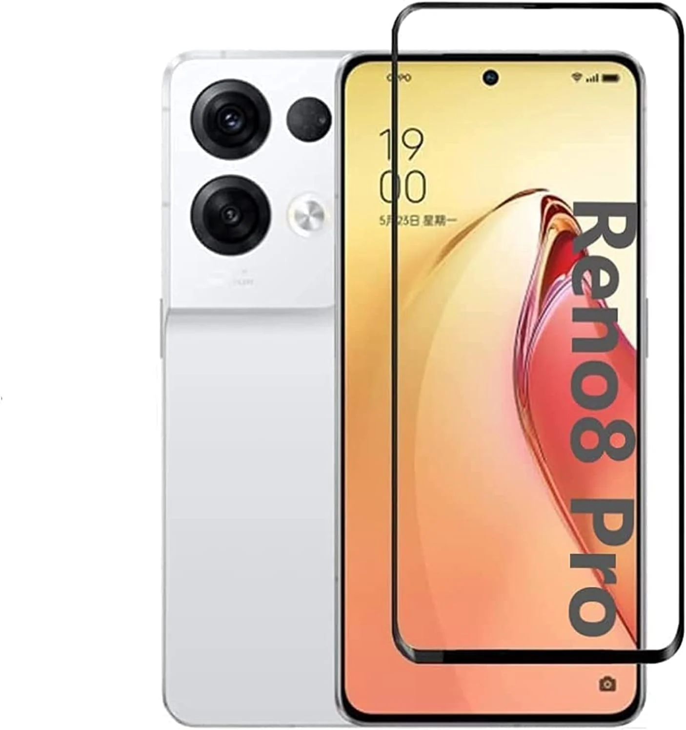 DL3 Mobilak Full Curved 5D Glass Screen Protector Full Glue For OPPO Reno 8 Pro 5G - Black