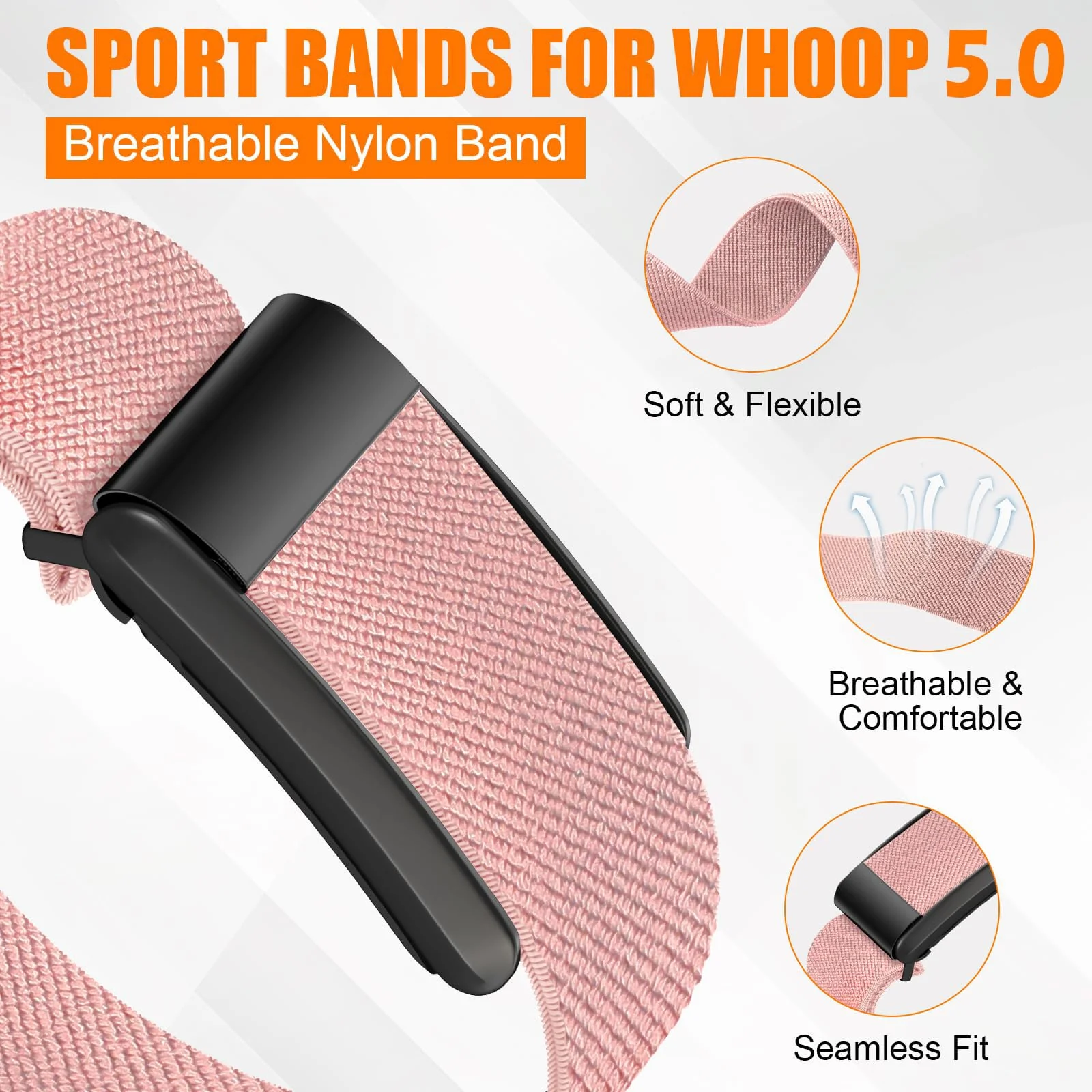 DL3 MOBILAK Replacement Watch Strap for Whoop 5.0 - Pink