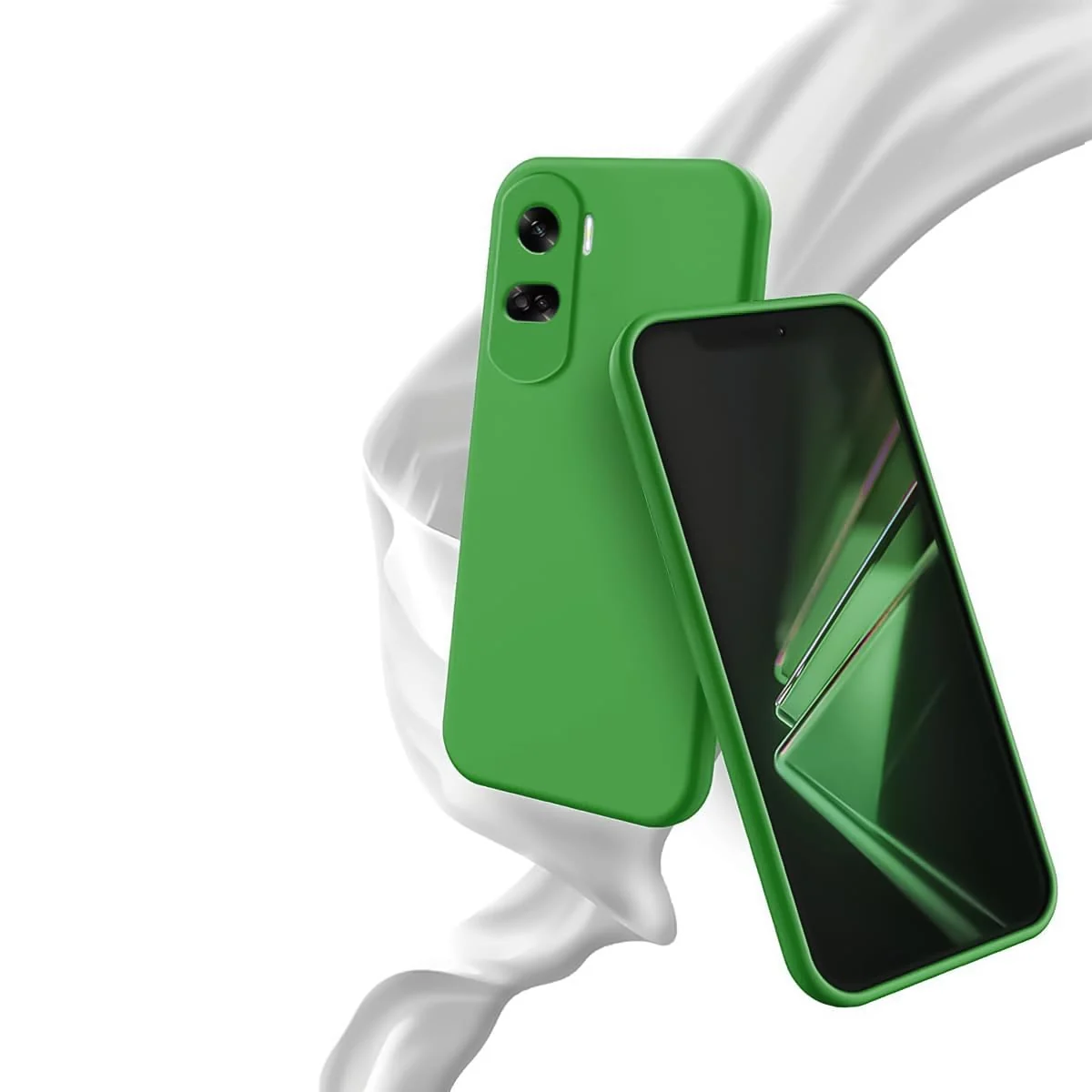 DL3 Mobilak Silicone Protective Case for Honor 90 Lite, Shock-absorbing protection, Scratch-resistant surface, Soft microfiber lining - Neon Green