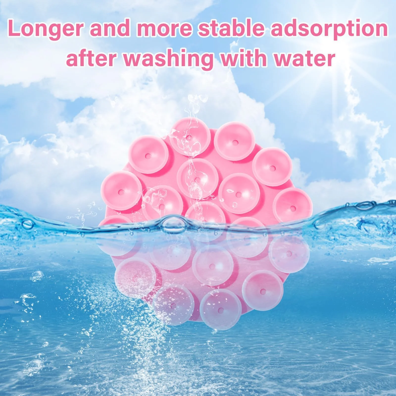 DL3 Mobilak Silicone Suction Cup Phone Mount for iPhone and Android, Double-sided suction design, Hands-free phone support, Strong suction grip - Light Pink