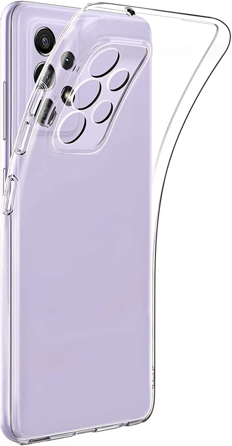 DL3 Mobilak Case Compatible with Samsung Galaxy A72 Case Crystal Soft TPU Gel Case Flexible Silicone Anti-Scratch Camera Protection TPU Cover - Clear
