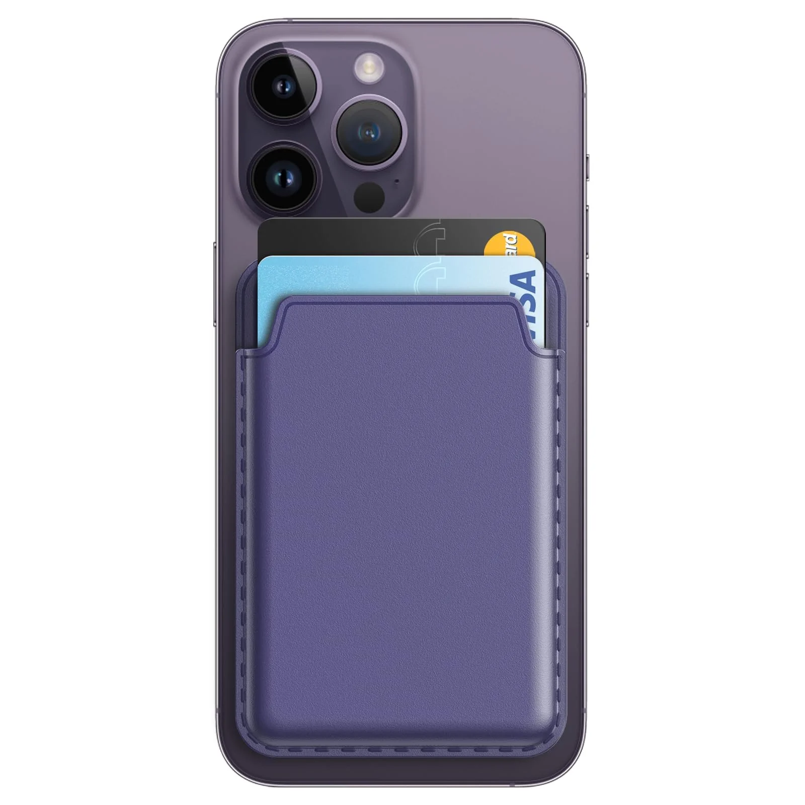 DL3 Mobilak Magnetic Card Holder Phone Wallet for iPhone 16/15/14/13/12 Series with MagSafe, Wallet for iPhone 16 15 14 Pro Max Plus Series, MagSafe 3 Wallet for iPhone 13 12 Pro Max Mini Series - Lavender