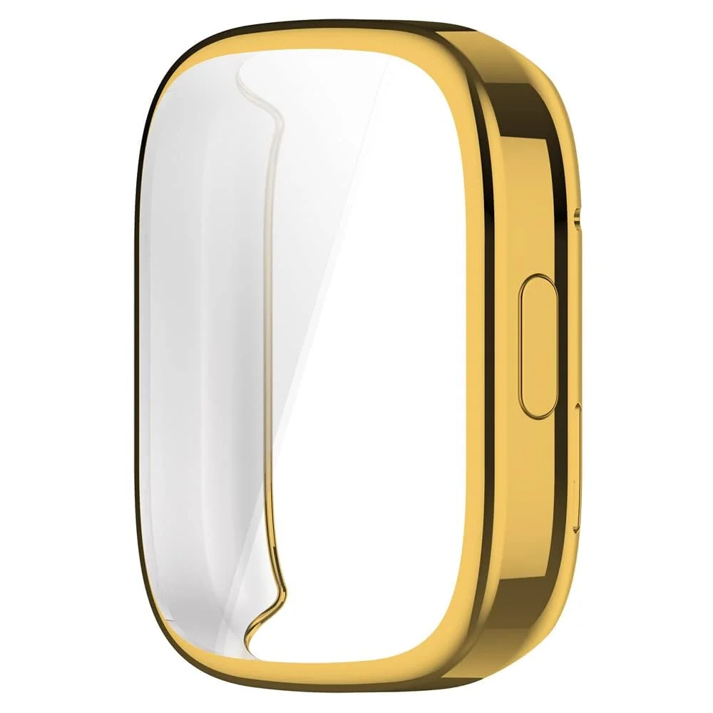 DL3 Mobilak Case Compatible with Xiaomi Redmi Watch 3 (Not Fit Watch 3 Active) Protective Case, Flexible TPU Full Protection Screen Protector Cover Scratch-Resistant Screen Protector Case - Gold