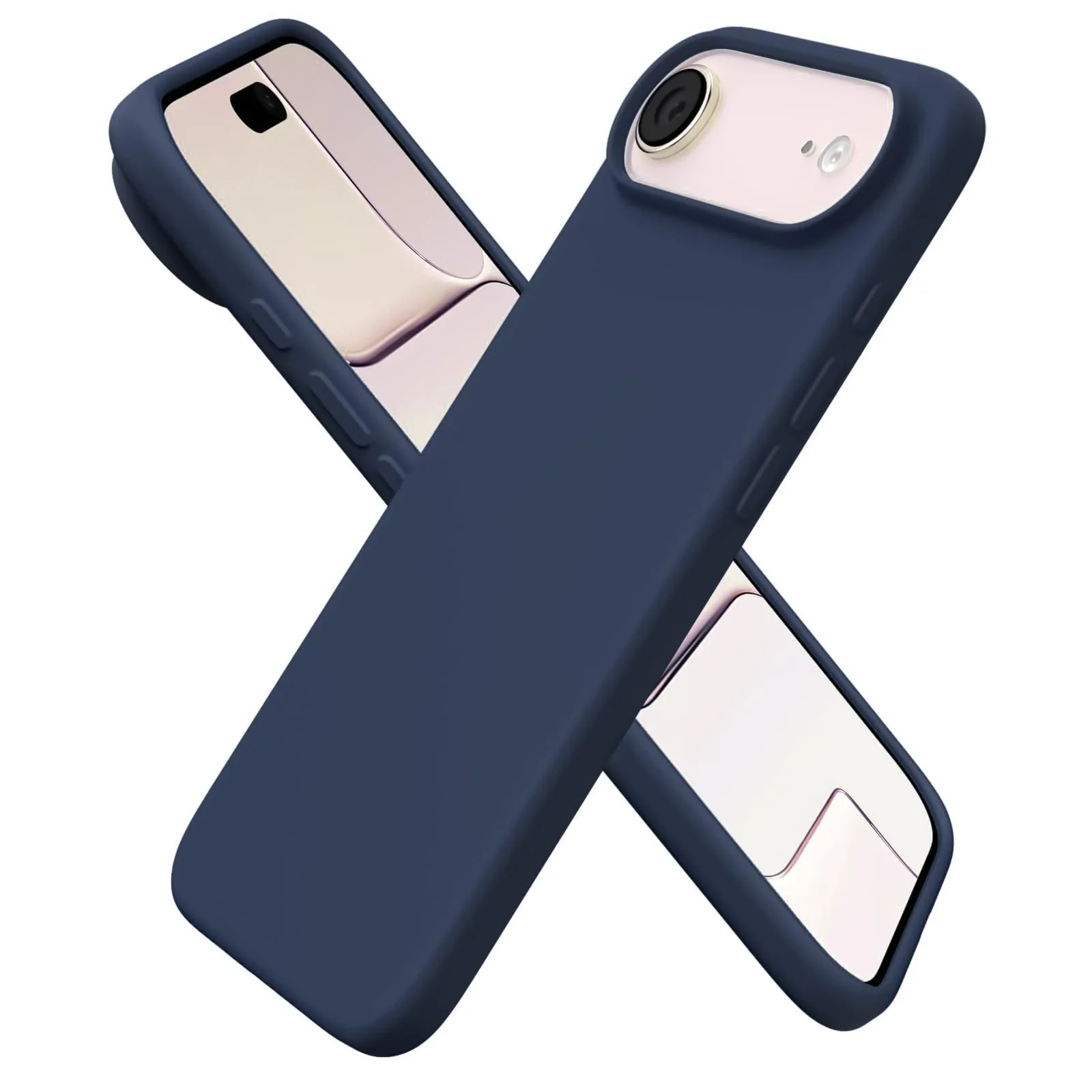 DL3 Mobilak Liquid Silicone Protective Case for iPhone 17 Air 6.5-Inch with Microfiber Lining and Shockproof Design - Dark Blue