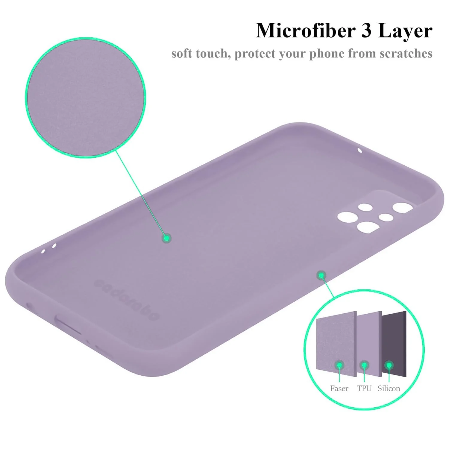 DL3 Mobilak Silicone Protective Case for Samsung Galaxy A71, Shock-absorbing protection, Scratch-resistant surface, Soft microfiber lining - Lavender
