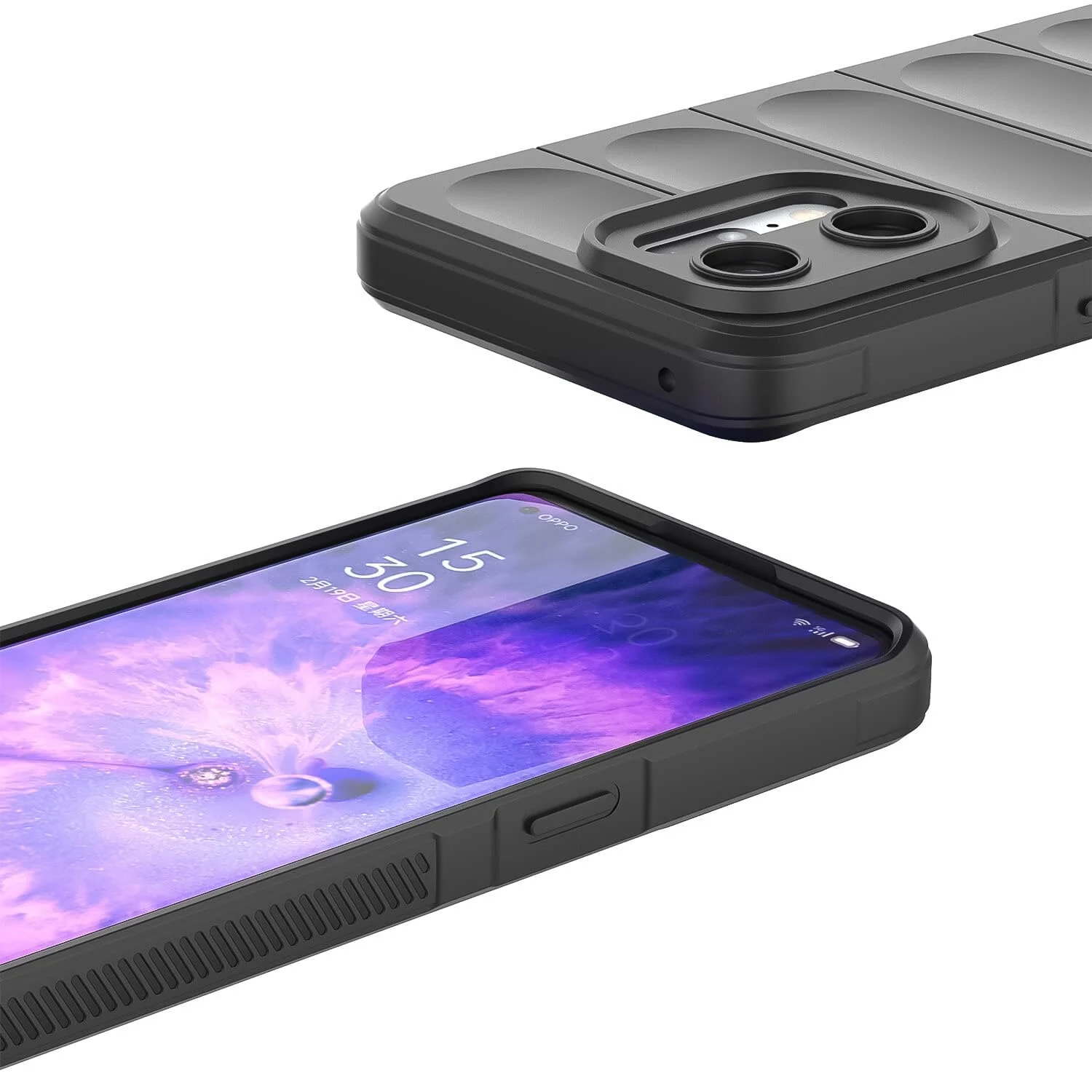 DL3 Mobilak Soft Silicone Protective Case for OPPO Find X5 with Camera Protection and Shockproof Design - Black