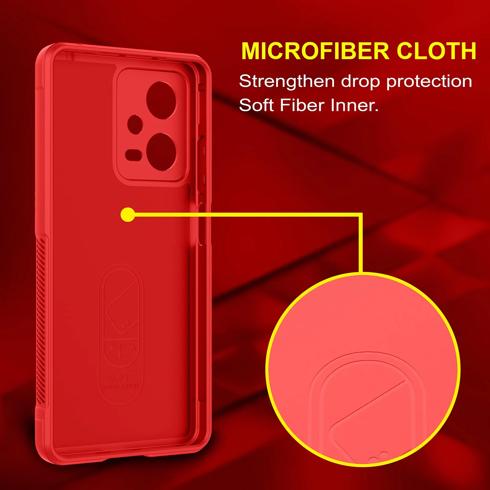 DL3 Mobilak Soft Silicone Protective Case for Xiaomi Redmi Note 12 5G / Poco X5 5G with Camera Protection and Shockproof Design - Red