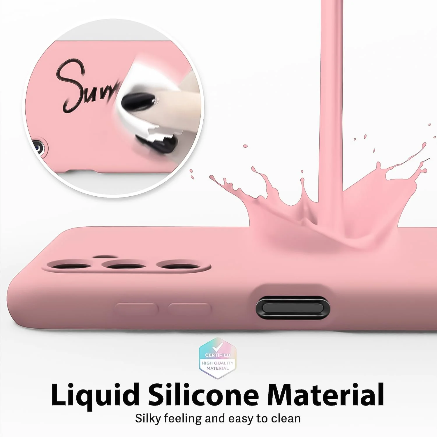 DL3 Mobilak Soft Silicone Gel Bumper Case for Samsung Galaxy A04s / A13 4G / A13 5G - Pink Sand
