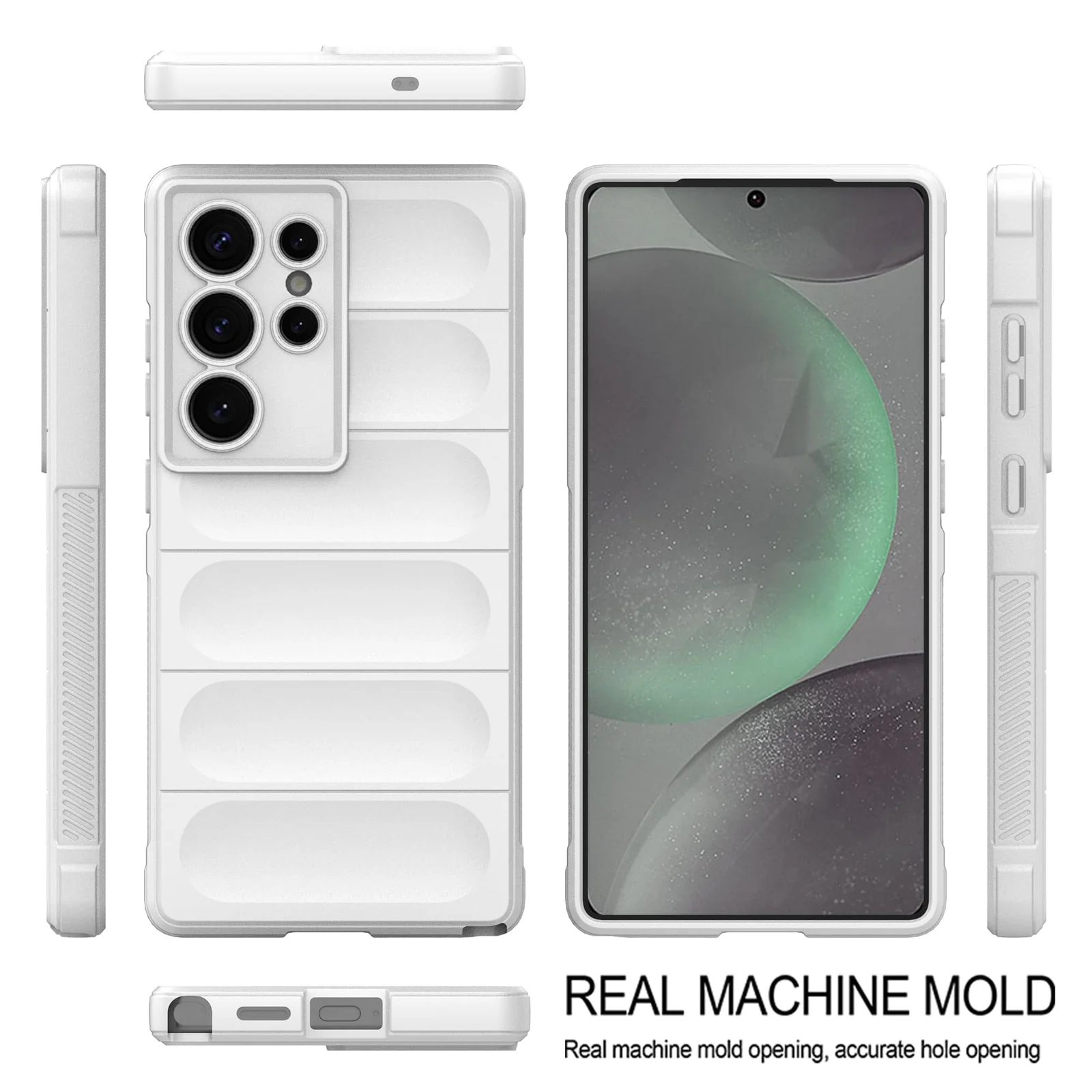 DL3 Mobilak Flexible Silicone and TPU Protective Case with Camera Protection for Samsung Galaxy S25 Ultra - White