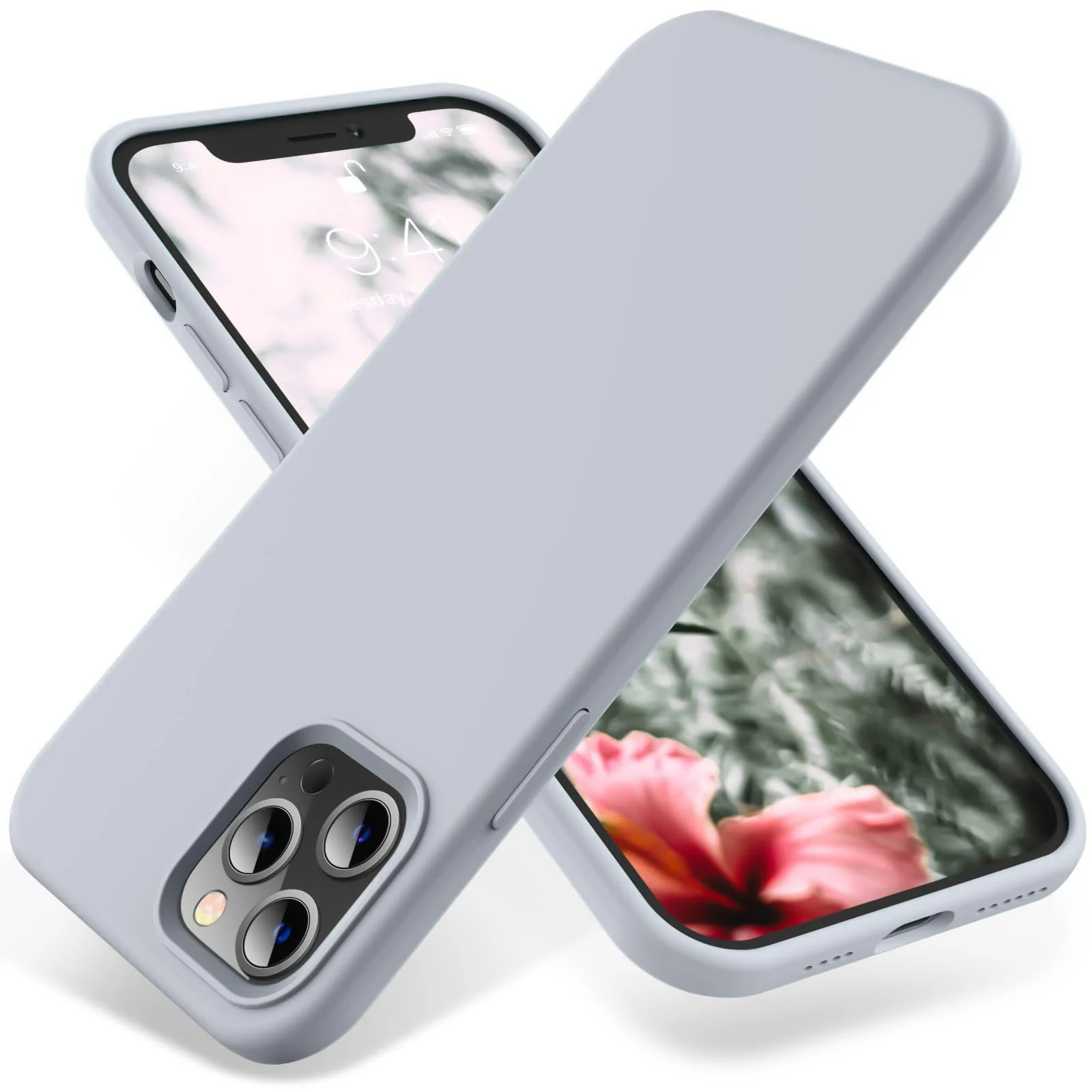 DL3 Mobilak Liquid Silicone Case for iPhone 15 Pro Max, Supports wireless charging, Shock-absorbing protection, Scratch-resistant surface - Gray