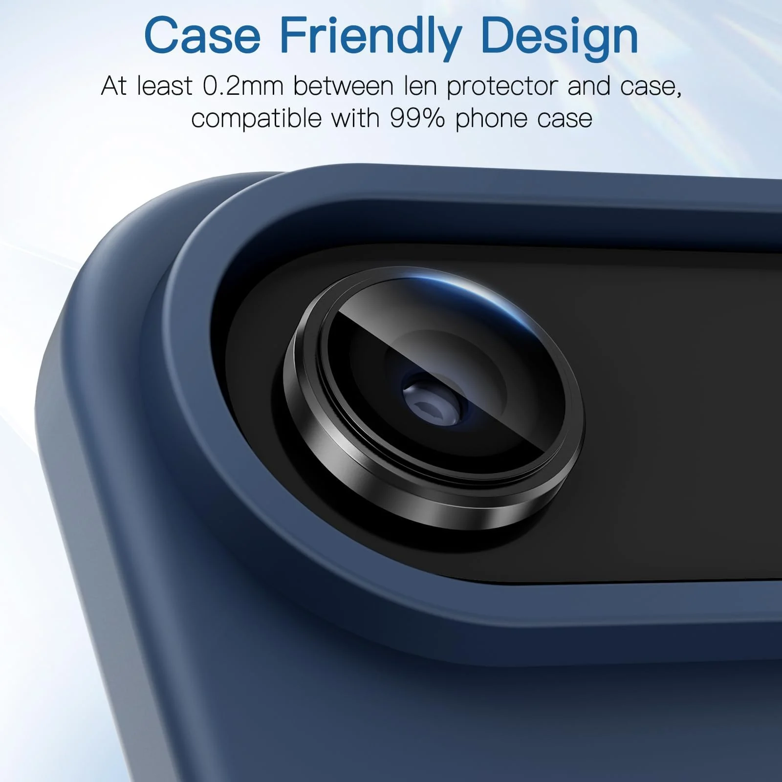 DL3 Mobilak Camera Lens Protector for iPhone Air / 17 Air 6.5-Inch Accessories, 9H Tempered Glass Metal Individual Ring Camera Cover Screen Protector, Case Friendly, Anti Scratch - Black