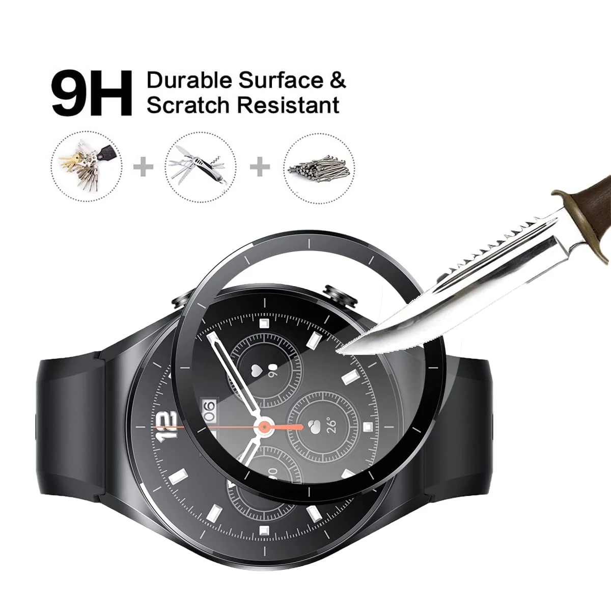 DL3 Mobilak Screen Protector For Xiaomi Watch S1, 3D Curved Soft Edge Protective Film [Anti-Scratch] [Bubble Free] [Ultra Shatterproof] [High Sensitive] (Not Glass) - Black