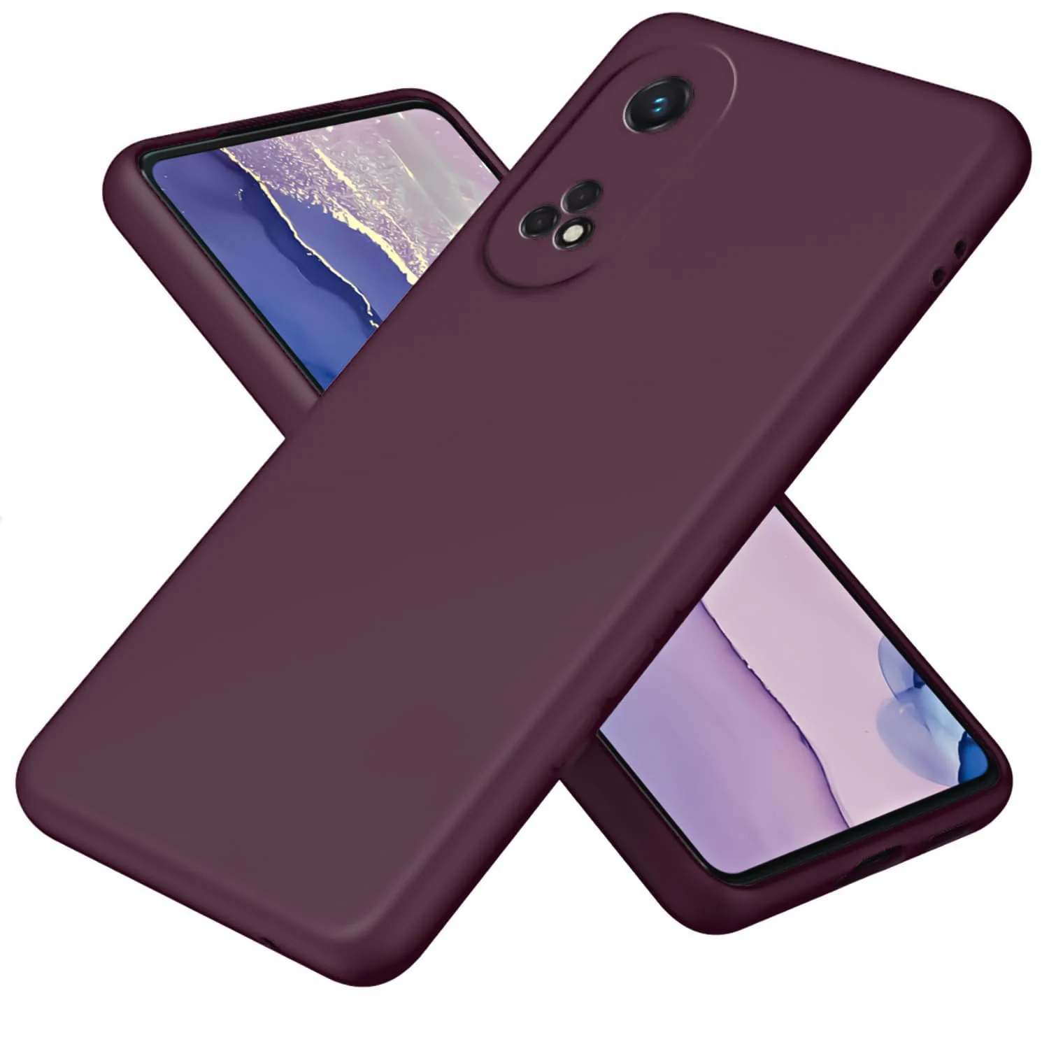 DL3 Mobilak OPPO Reno 8T 4G (Not 5G) Case, Soft Flexible Silicone Gel Rubber Bumper Cover, Full Body Shockproof Protective Phone Case (Win Red) - Wine Red