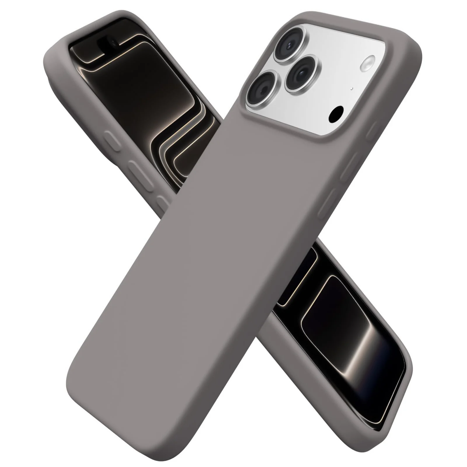 DL3 Mobilak Liquid Silicone Protective Case for iPhone 17 Pro Max 6.9-Inch with Microfiber Lining and Shockproof Design - Gray