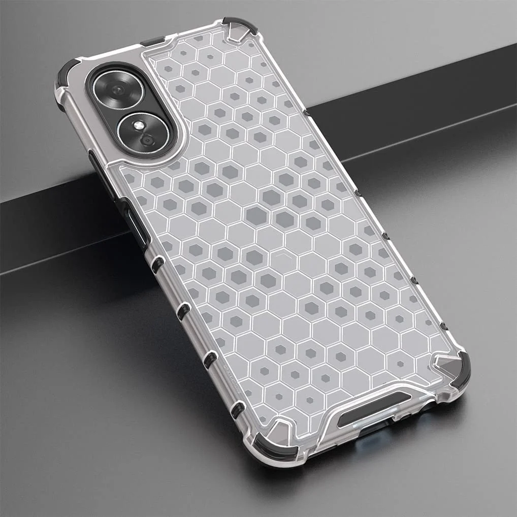 DL3 Mobilak Honeycomb Protective Case for OPPO A17 / OPPO A17K, Shock-absorbing protection, Transparent design, Slim, lightweight profile - Clear