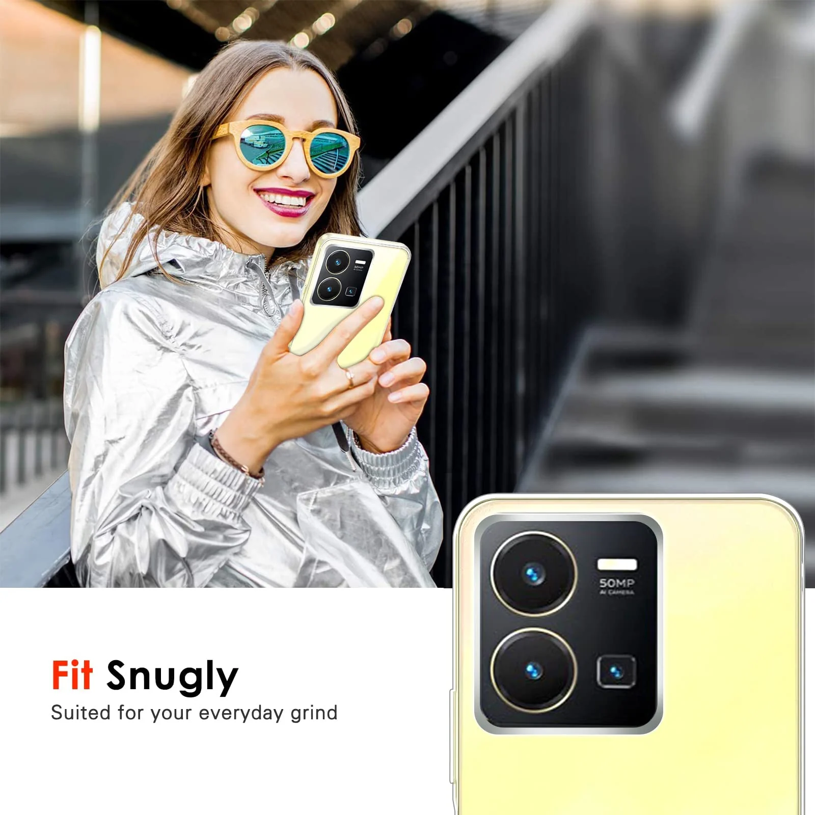 DL3 Mobilak Case Compatible with vivo Y35 4G / vivo Y22s / Y22 Case Crystal Soft TPU Gel Case Flexible Silicone Anti-Scratch Camera Protection TPU Cover - Clear