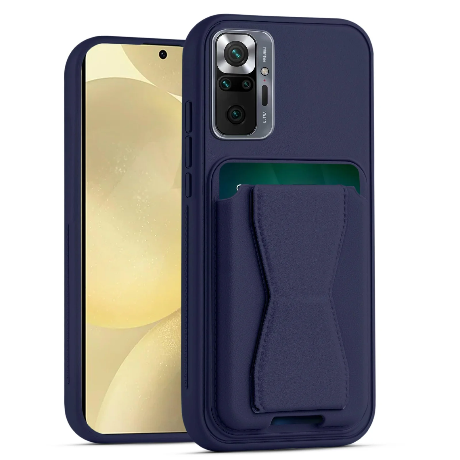 Mobigon Leather Wallet Case Compatible with Xiaomi Redmi Note 10 Pro, Leather Back Cover With TPU Frame, Shockproof Protective Phone Case with Card Holder Stand
