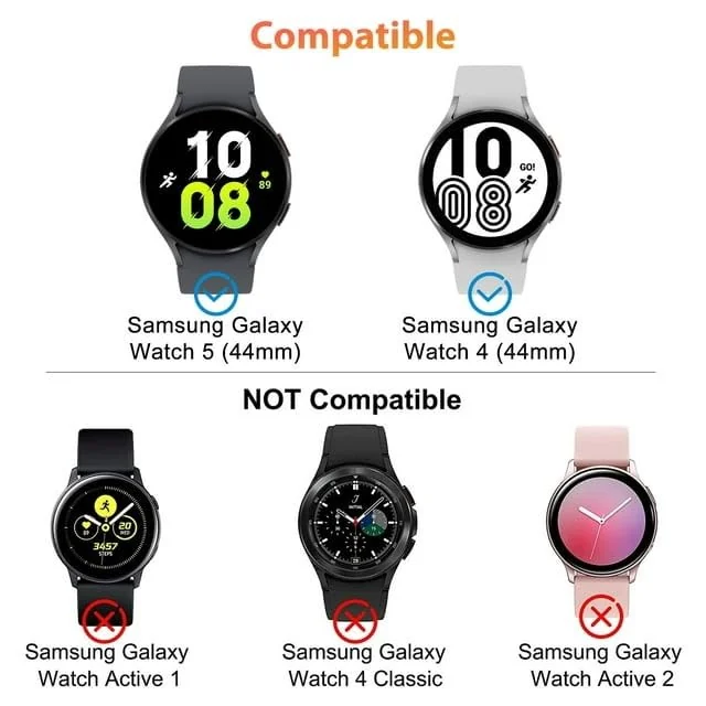 DL3 Mobilak Case Compatible with Samsung Galaxy Watch 4 44mm 2021 & Watch 5 44mm 2022 Case All-Around Screen Protector Watch Soft TPU Shockproof Cover Slim Guard Thin Bumper Shell Protector - Black