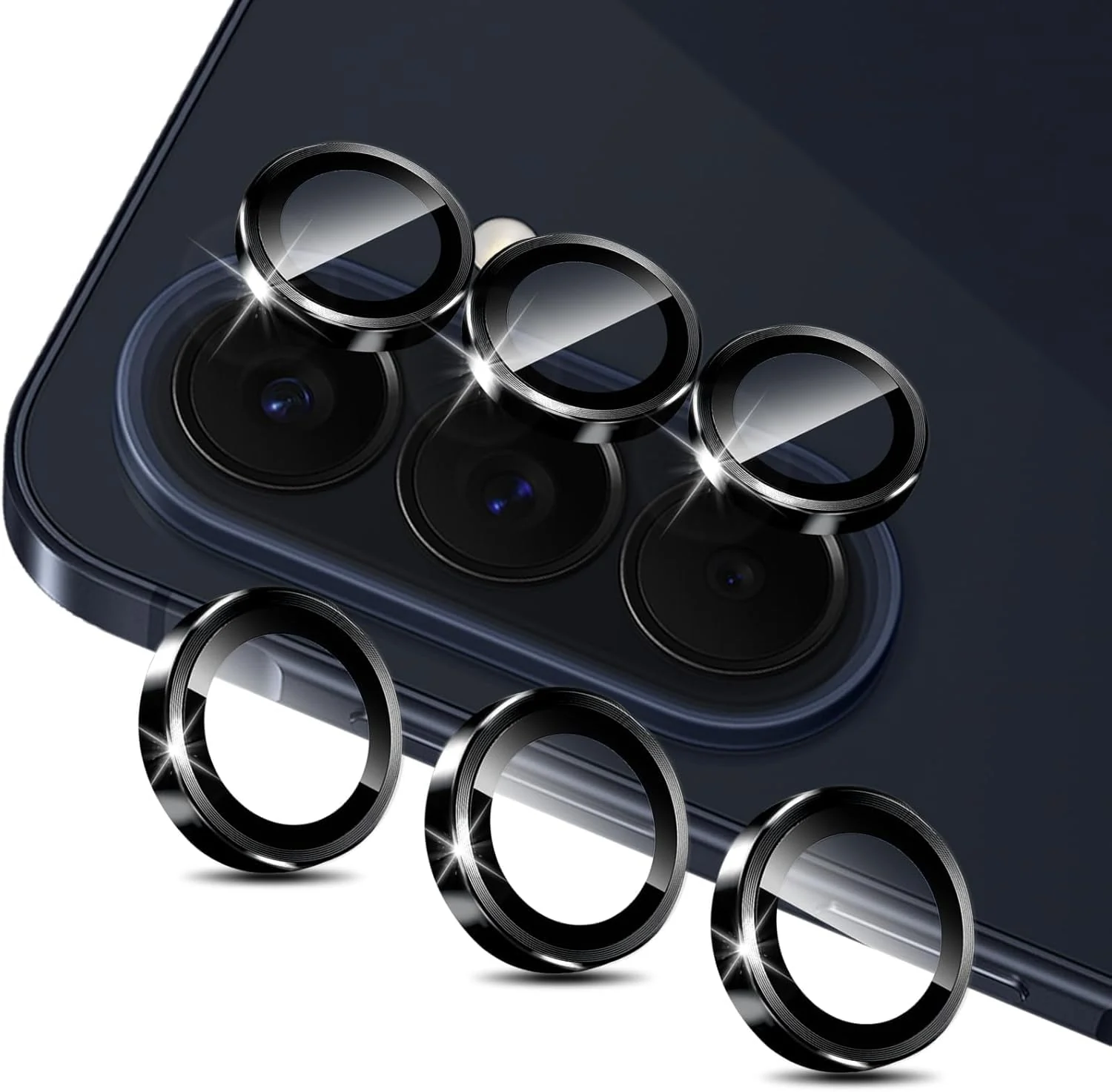 DL3 Mobilak Camera Lens Protector for Samsung Galaxy A57/A37 5G, 9H Tempered Glass Metal Individual Ring Camera Cover Screen Protector, Case Friendly, Anti Scratch