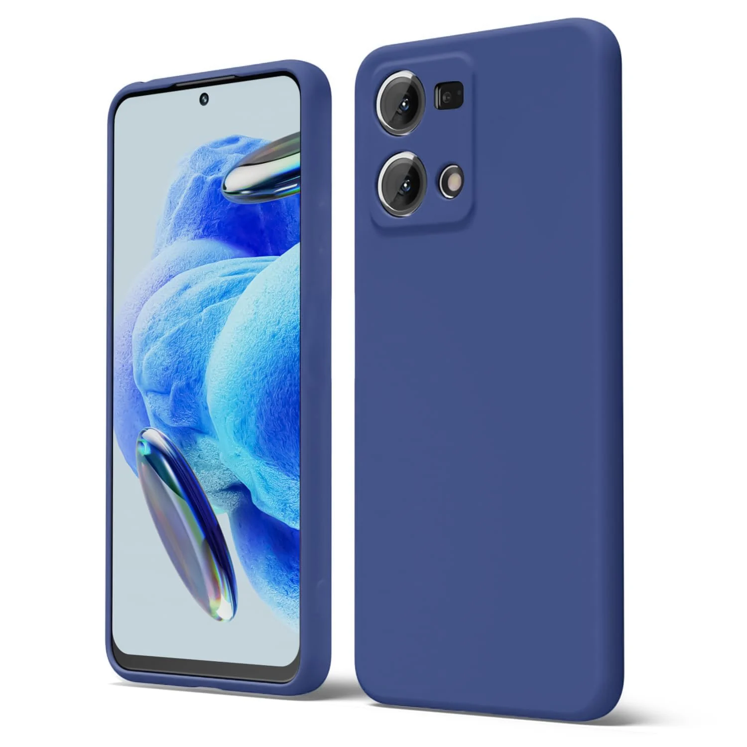 DL3 Mobilak Liquid Silicone Protective Case with Soft Microfiber Lining with Full Camera Protection for OPPO Reno 8 4G / Reno 7 4G / F21 Pro 4G / F21S Pro 4G - Blue 1