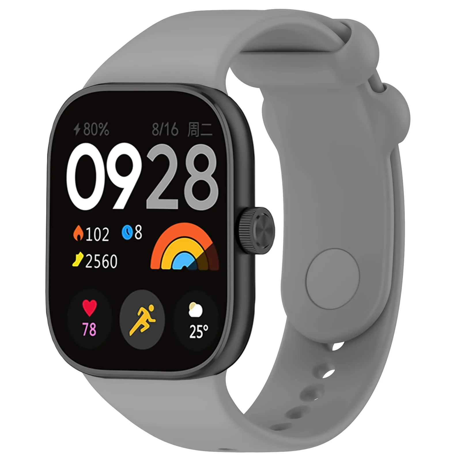 DL3 Mobilak Sport Strap Compatible with Xiaomi Redmi Watch 4/ Xiaomi Band 8 pro, Soft Silicone Sports Wristband for Men Women, Double Ring Adjustable Replacement - Gray