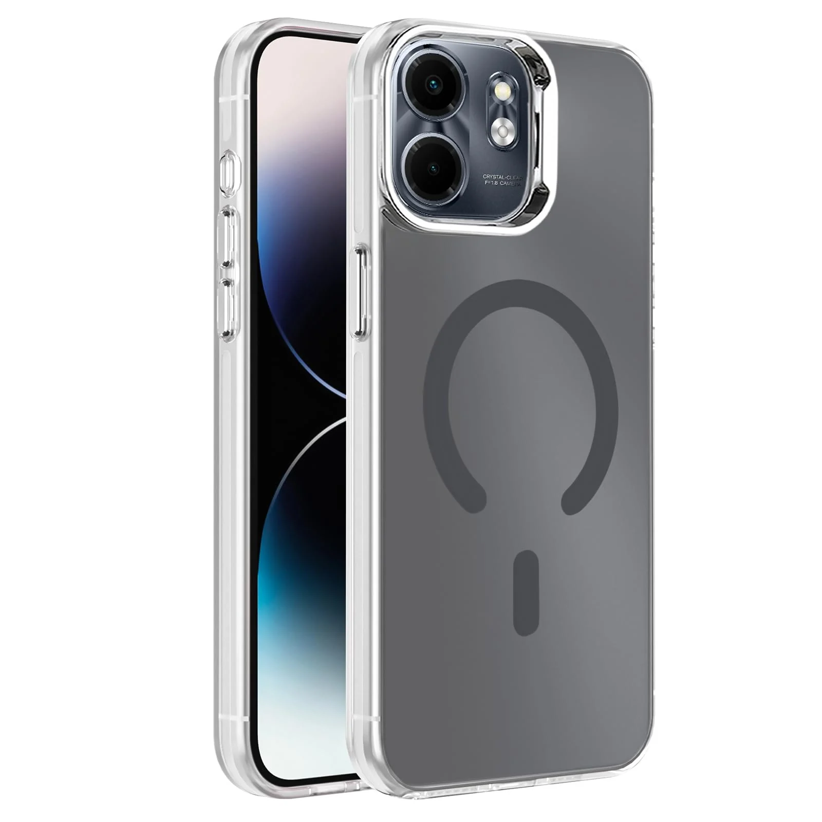 DL3 Mobilak Case for Infinix Smart 9 / Infinix Hot 50i Crystal Clear [Not Compatible with MagSafe] Soft TPU Gel Case Flexible Silicone Anti-Scratch Transparent TPU Cover - Gray