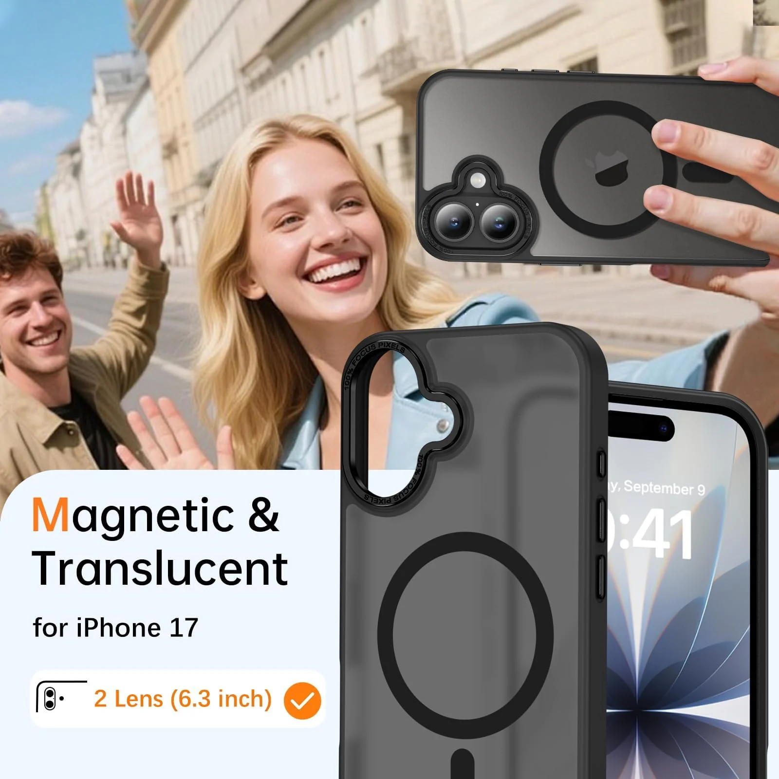 DL3 MOBILAK Protective Phone Case for Apple iPhone 17 - Black