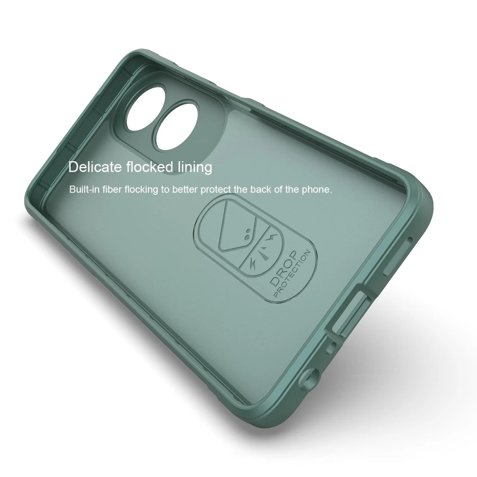 DL3 Mobilak Soft Silicone Protective Case for OPPO A60 4G with Camera Protection and Shockproof Design - Green