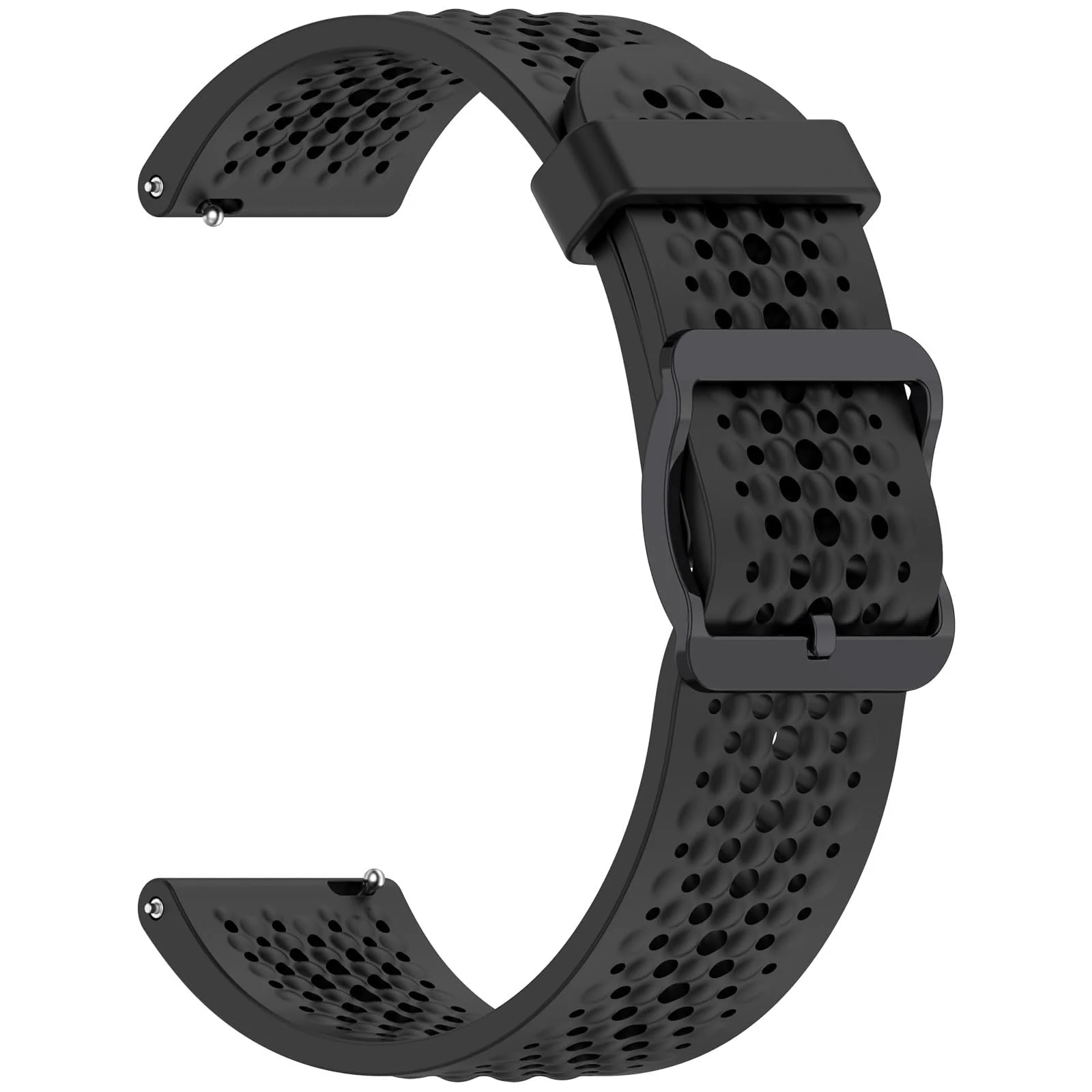 DL3 Mobilak 22 mm Silicone Breathable Sport Bracelet For Xiaomi Redmi Watch 5 Active/Redmi Watch 5 Lite Strap, 22mm Adjustable Armband Watchbands Quick Wristband Watch Strap Bands - Black
