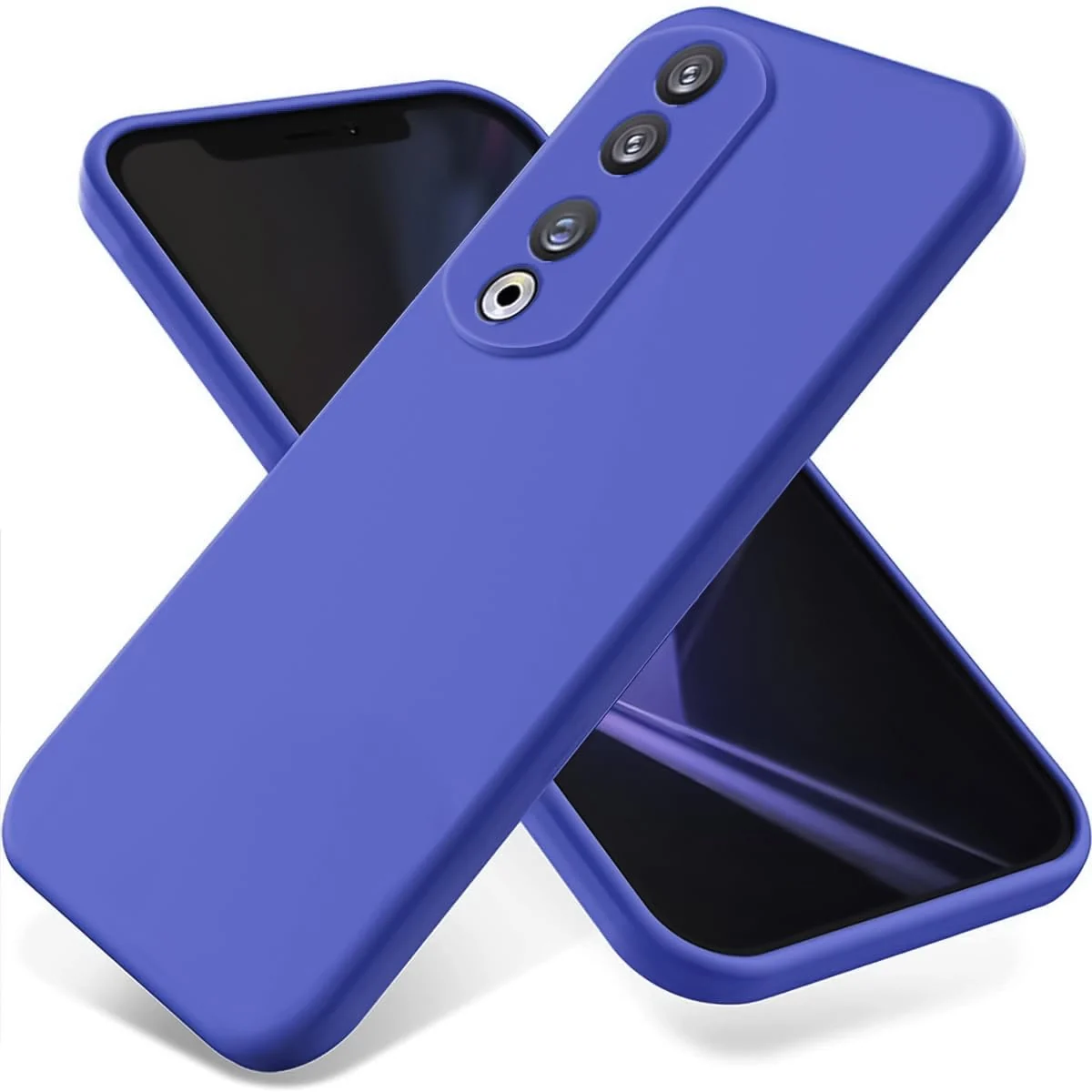 DL3 Mobilak Soft Silicone Protective Case for Honor 70 with Microfiber Lining and Shockproof Design - Light Blue