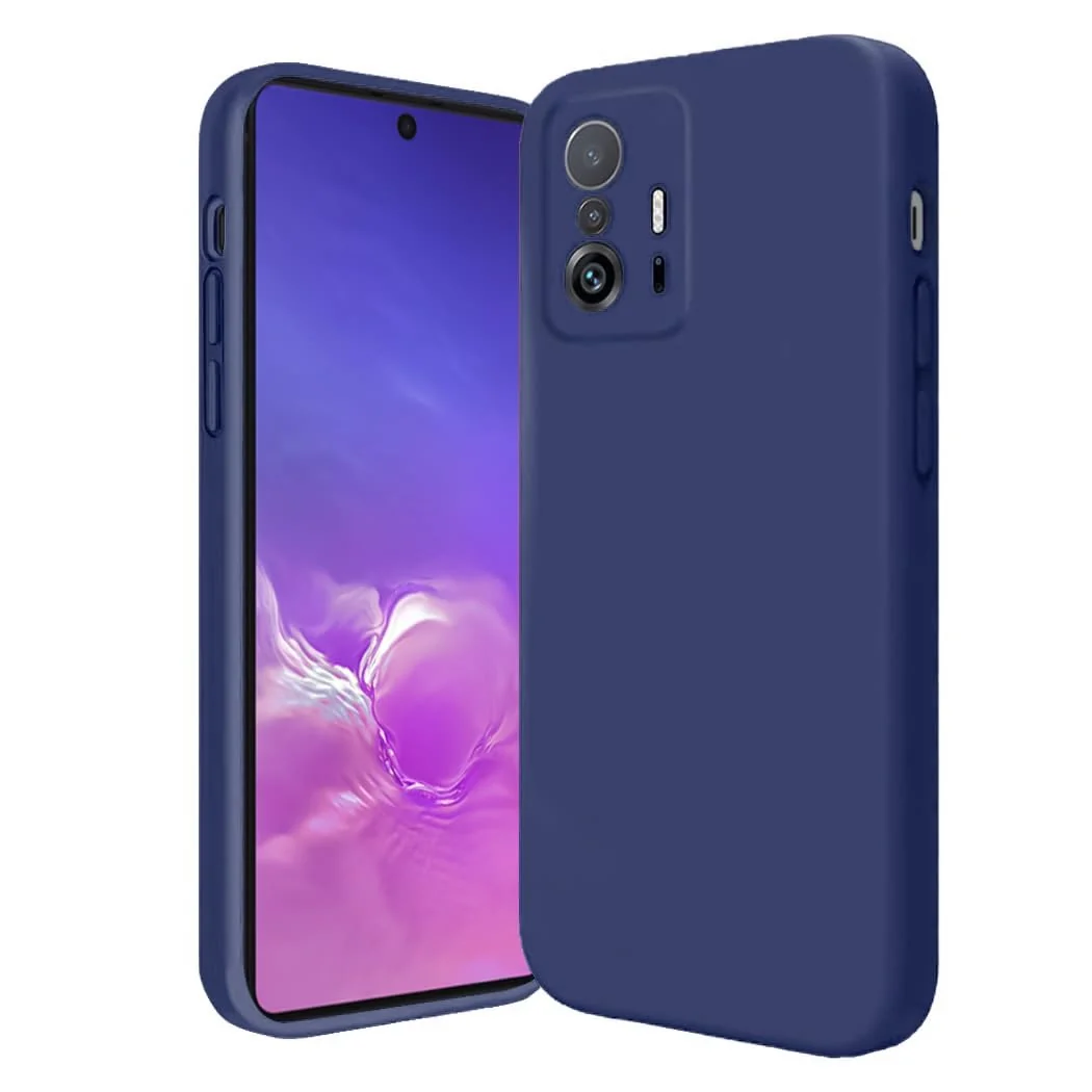 DL3 Mobilak Xiaomi 11T / Xiaomi 11 T Pro Case, Soft Flexible Silicone Gel Rubber Bumper Cover, Full Body Shockproof Protective Phone Case - Blue 1