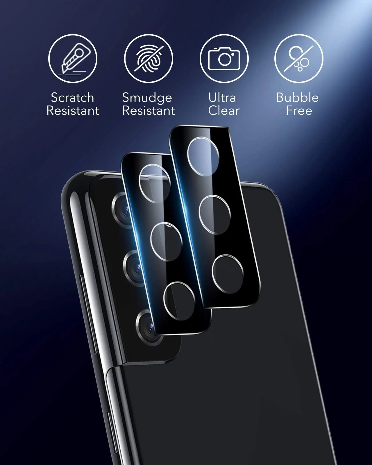 DL3 Mobilak Camera Protector Tempered Glass Screen Protector HD [Full Coverage][Anti-Scratch] Drop Protection Ultra Clear/Thin Lens Protector Case - (Galaxy S21+ Plus) - Black