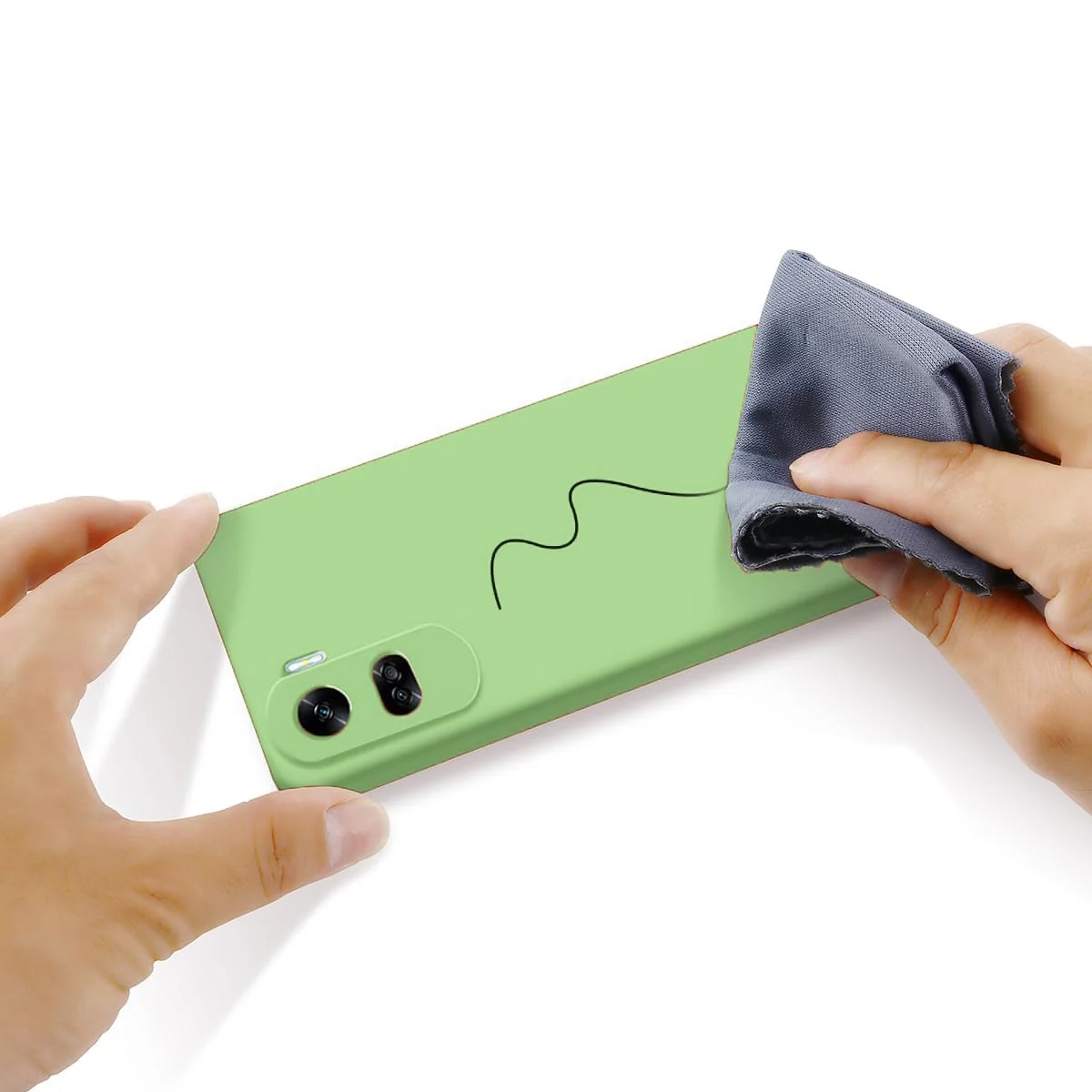 DL3 Mobilak Honor 90 Lite Case, Soft Flexible Silicone Gel Rubber Bumper Cover, Full Body Shockproof Protective Phone Case - Light Green