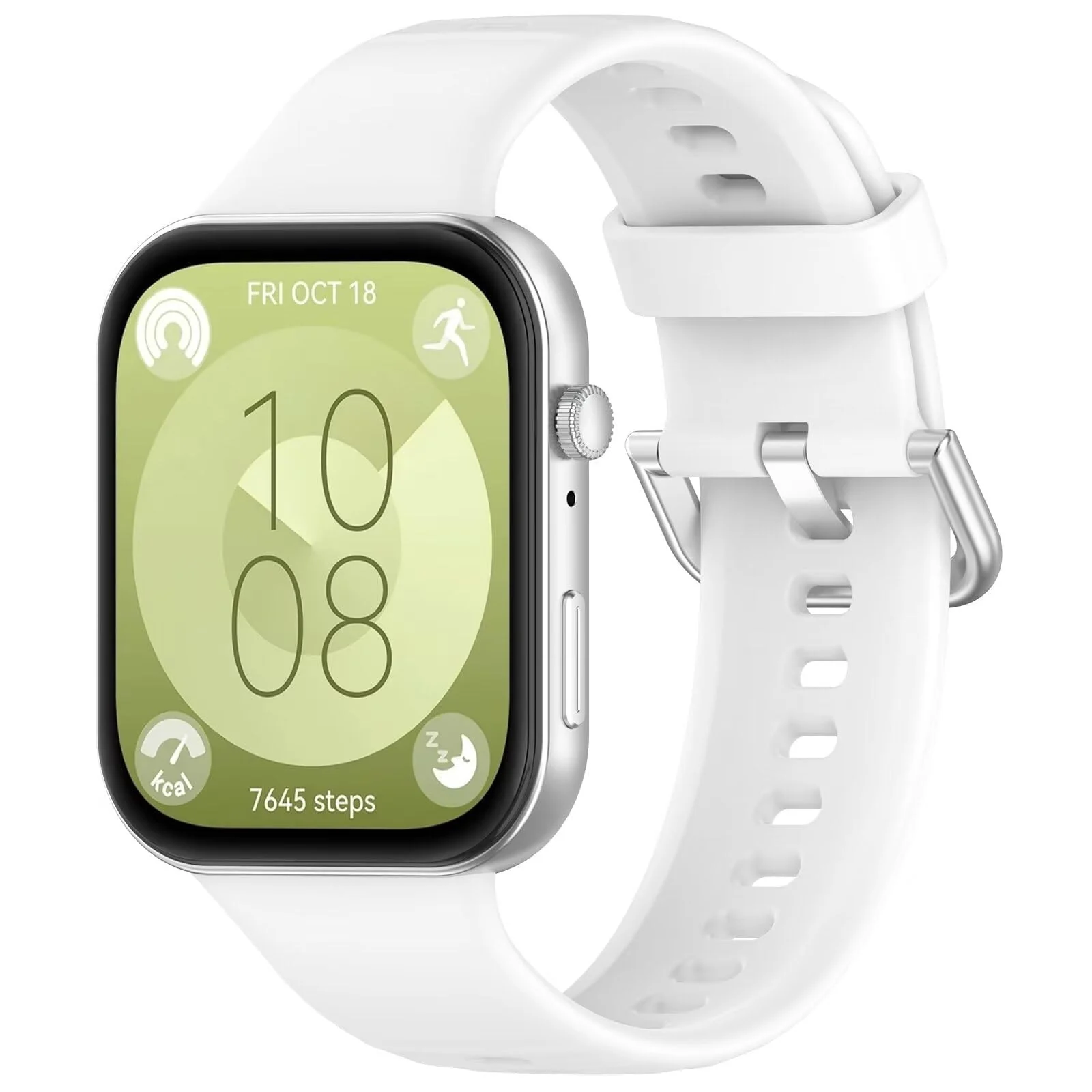 DL3 Mobilak Silicone Bracelet for Huawei Watch Fit 3/Watch Fit 4 Pro/Fit 4 Strap, Soft Silicone Sport Replacement Strap for Women/Men, Adjustable Waterproof Sports Band - C-white