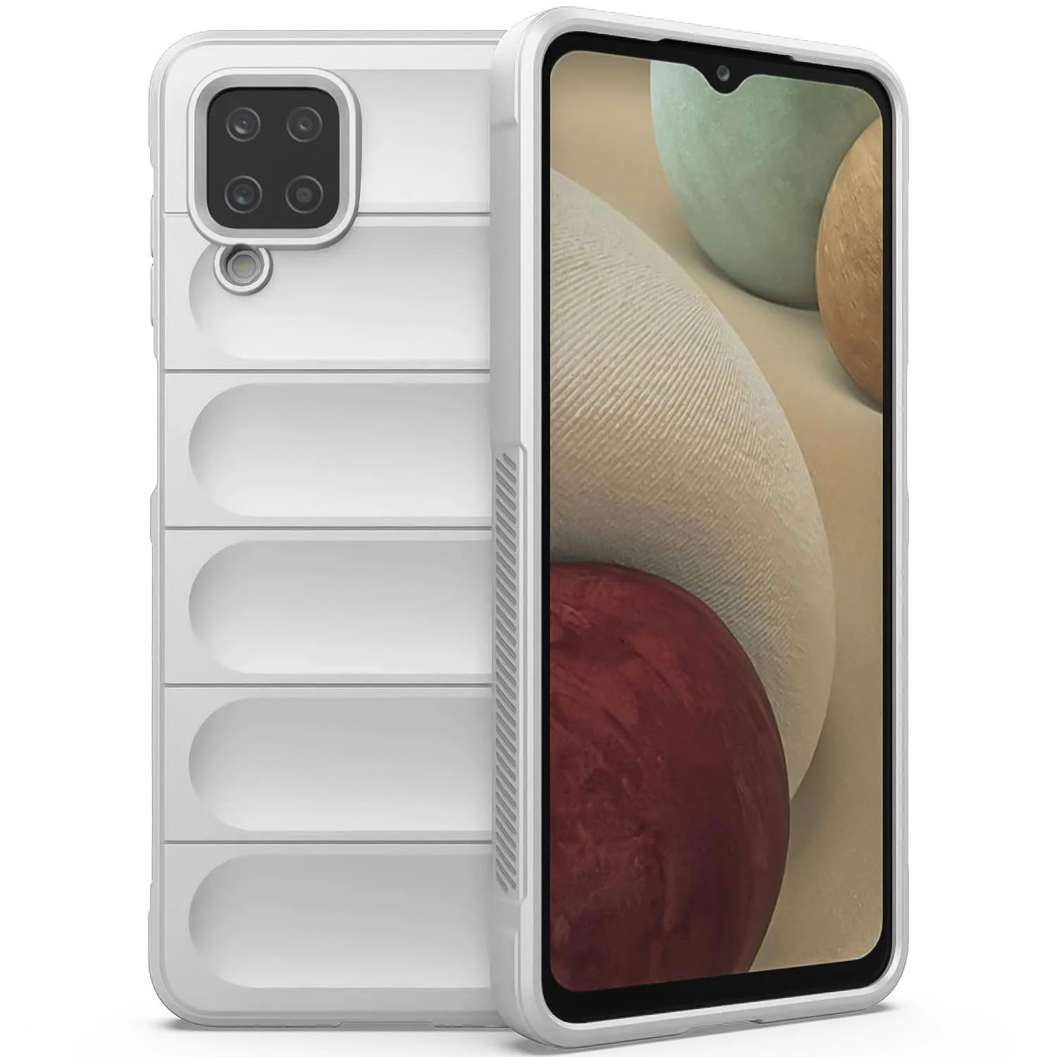 DL3 Mobilak Flexible Silicone and TPU Protective Case with Camera Protection for Samsung Galaxy A12 / M12 - White
