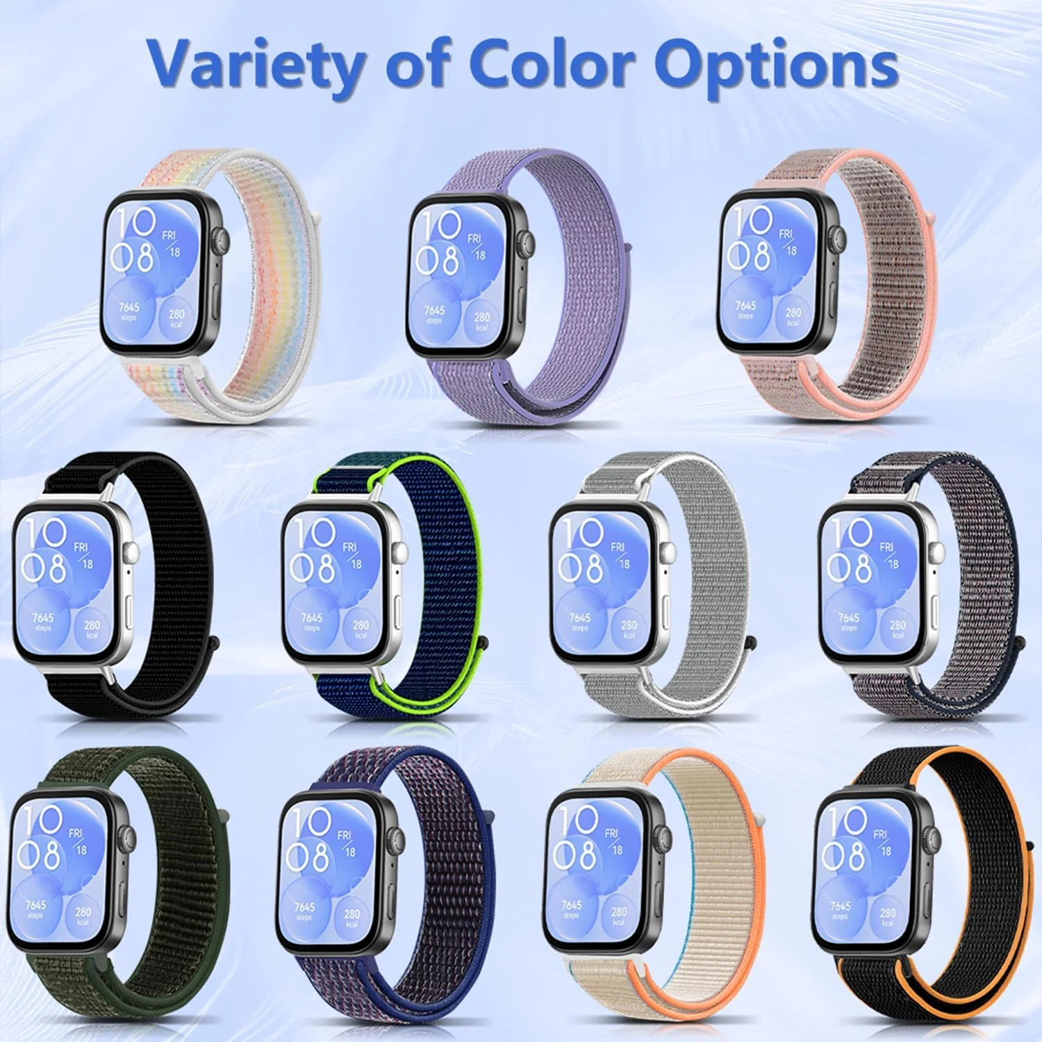DL3 MOBILAK Elastic Nylon Watch Strap for Huawei Watch Fit 3 / Fit 4 / Fit 4 Pro / Fit 5 / Fit 5 Pro, Black
