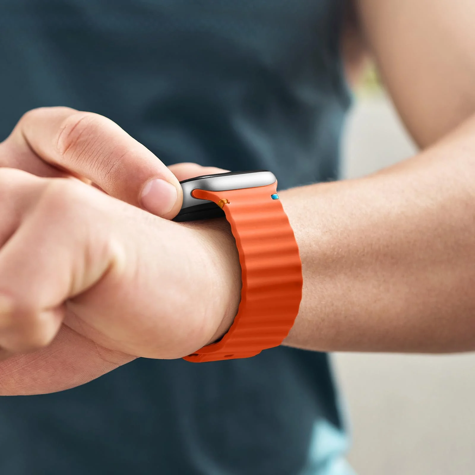 DL3 Mobilak Sport Strap for Apple Watch 49mm (Ultra 3/2/1) 46mm 45mm 44mm 42mm for Women Men, Soft Silicone Replacement Strap for iWatch Series 11/10/9/8/7/6/5/4/3/2/1/SE 3 2 1 - Orange