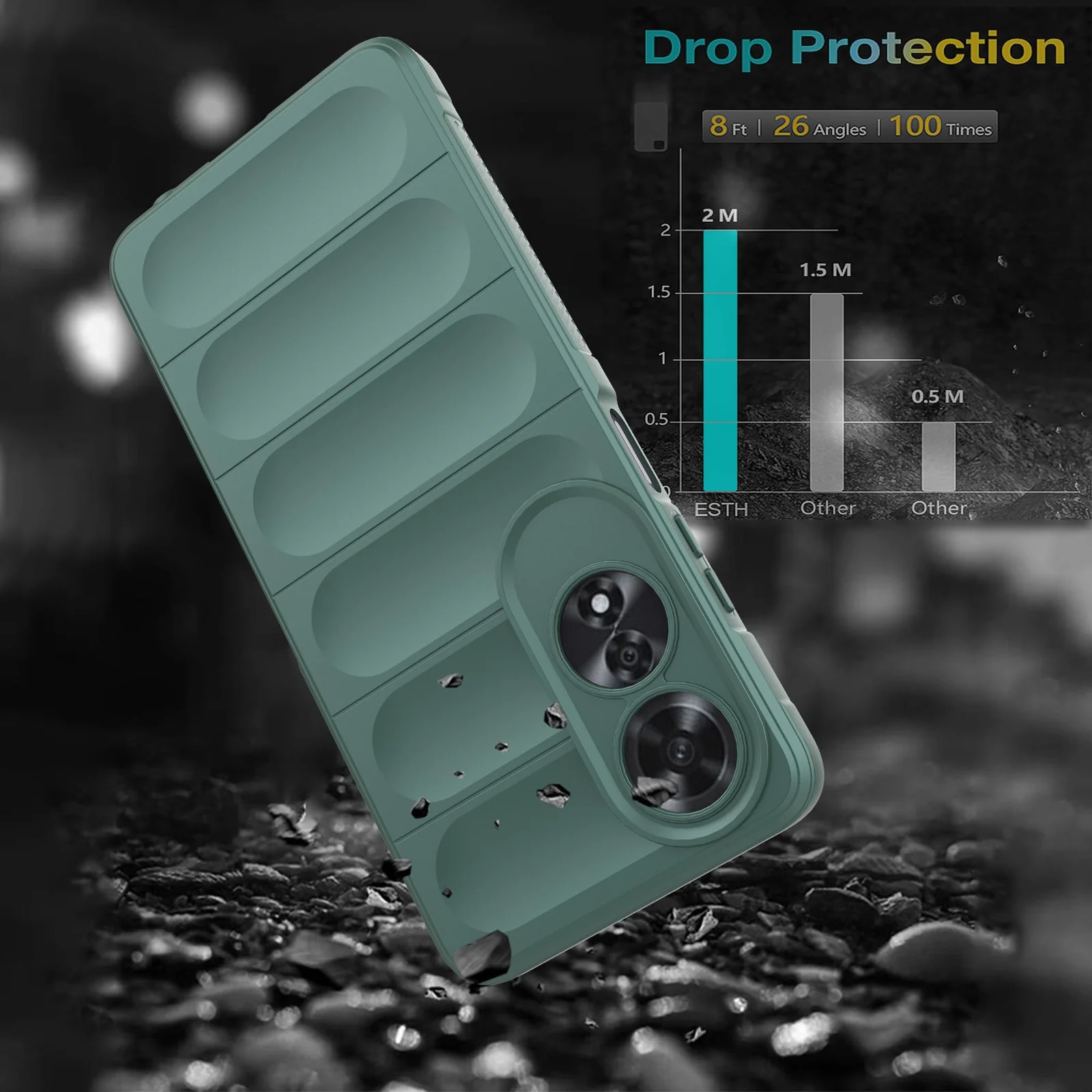 DL3 Mobilak Soft Silicone Protective Case for OPPO A60 4G with Camera Protection and Shockproof Design - Green