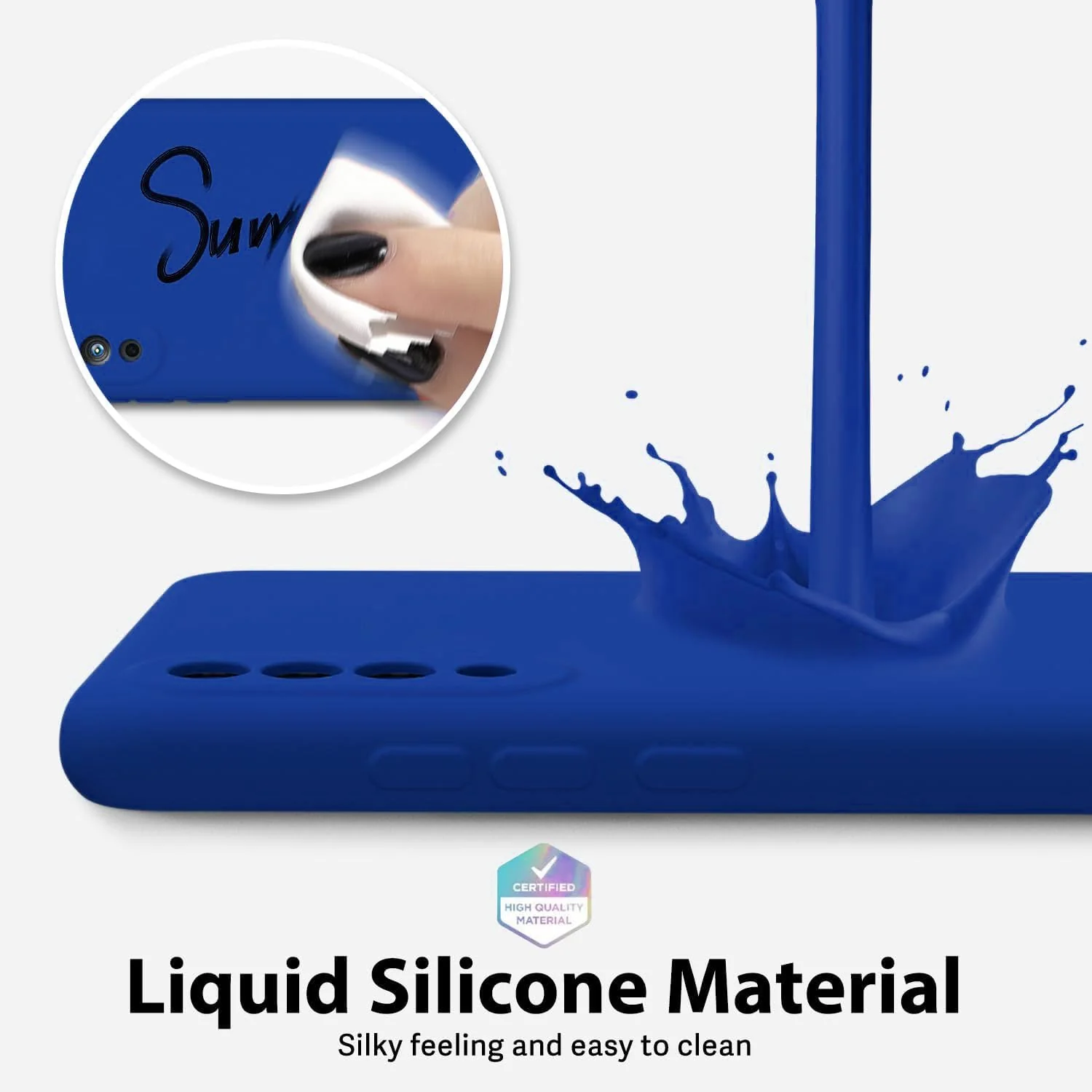 DL3 Mobilak Liquid Silicone Protective Case with Soft Microfiber Lining with Full Camera Protection for Xiaomi Mi 9 - Pepsi