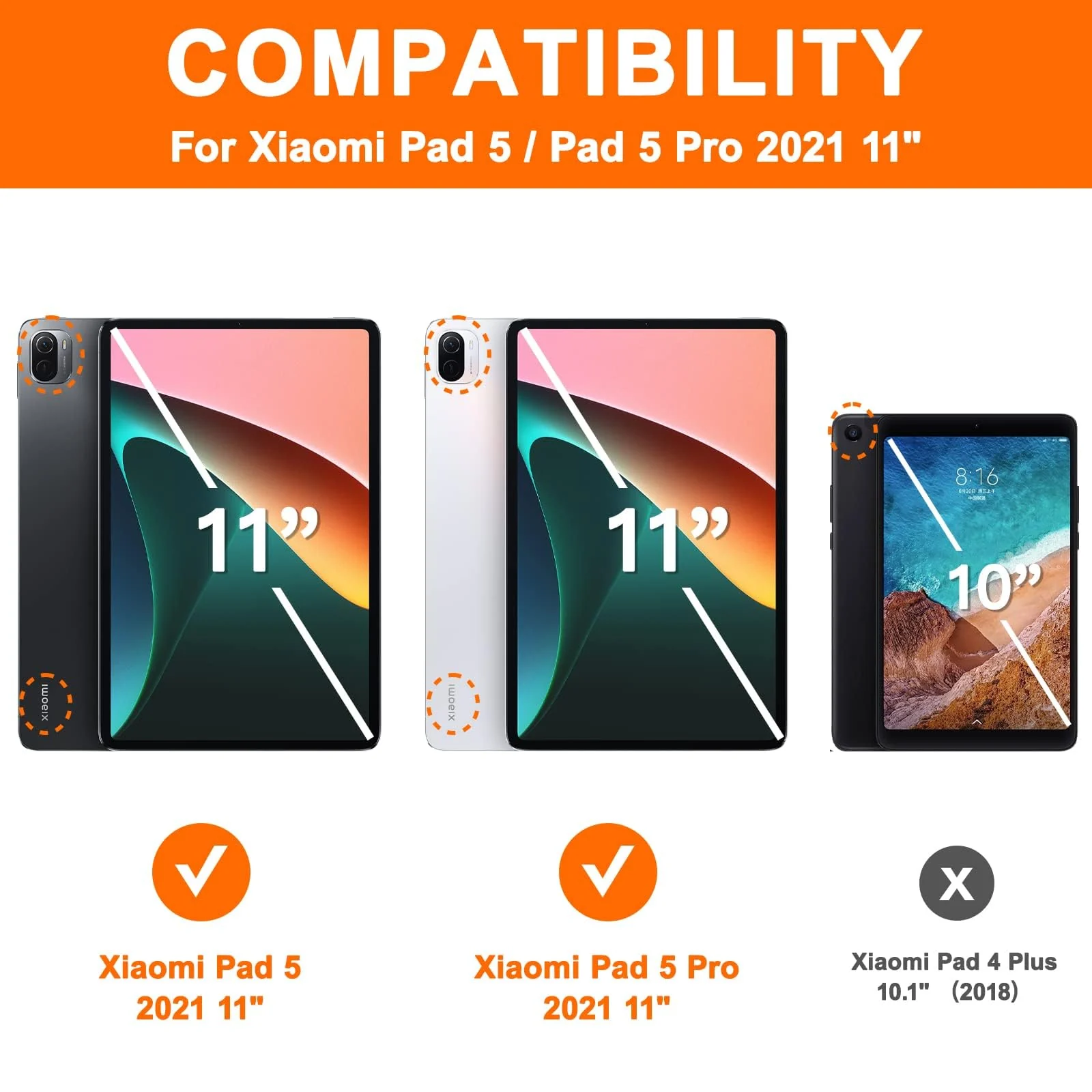 DL3 Mobilak Transparent Stand Case for Xiaomi Pad 5 / Xiaomi Mi Pad 5 Pro 11 inch Shockproof, Thin Slim Lightweight Anti-Yellowing Bumper, Kickstand Cover, with Pencil Holder - Clear