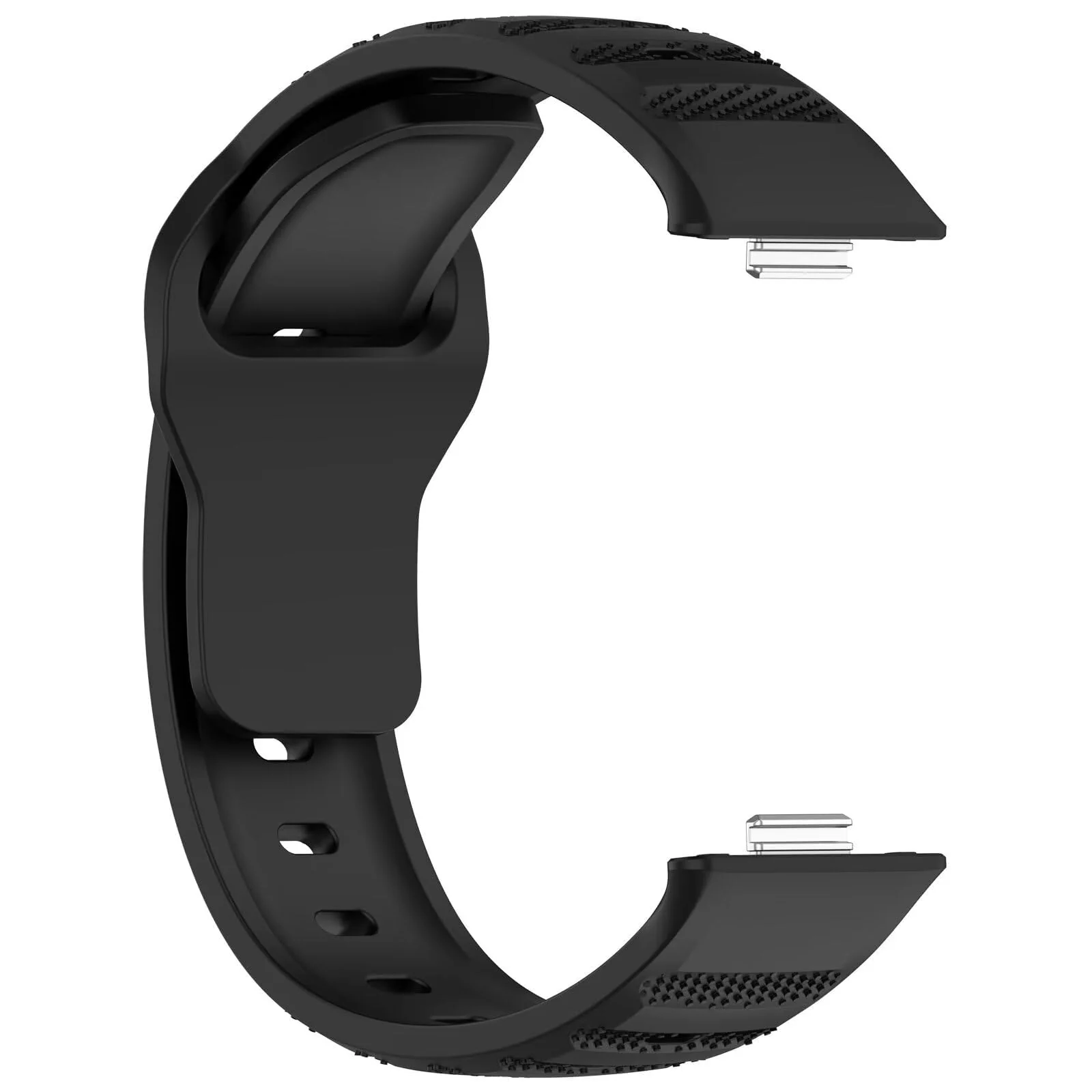 DL3 Mobilak Compatible with Huawei Watch Fit 3 / Fit 4 / Fit 4 Pro Breathable Silicone Sport Wristband, Soft Textured Design, Sweat-Resistant Quick Release Adjustable Watch Strap - Black