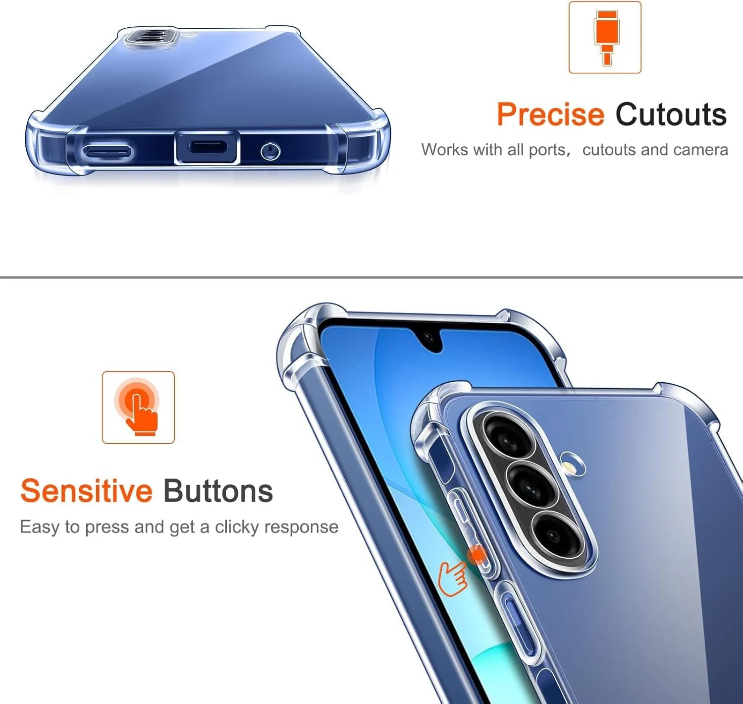 DL3 Mobilak Clear TPU Protective Case for Samsung Galaxy A17 with Camera Protection and Shockproof Design - Clear