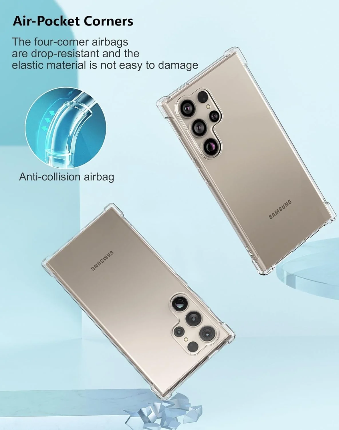 DL3 Mobilak Case Compatible with Samsung Galaxy S24 Ultra, Cover Silicone TPU Gorilla Anti-shock Shockproof Corners - Clear