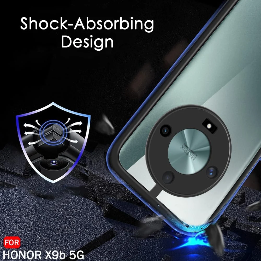 DL3 Mobilak Soft Silicone Protective Case for Honor X9b / Honor Magic 6 Lite / X50 with Camera Protection and Military-Grade Protection - Black