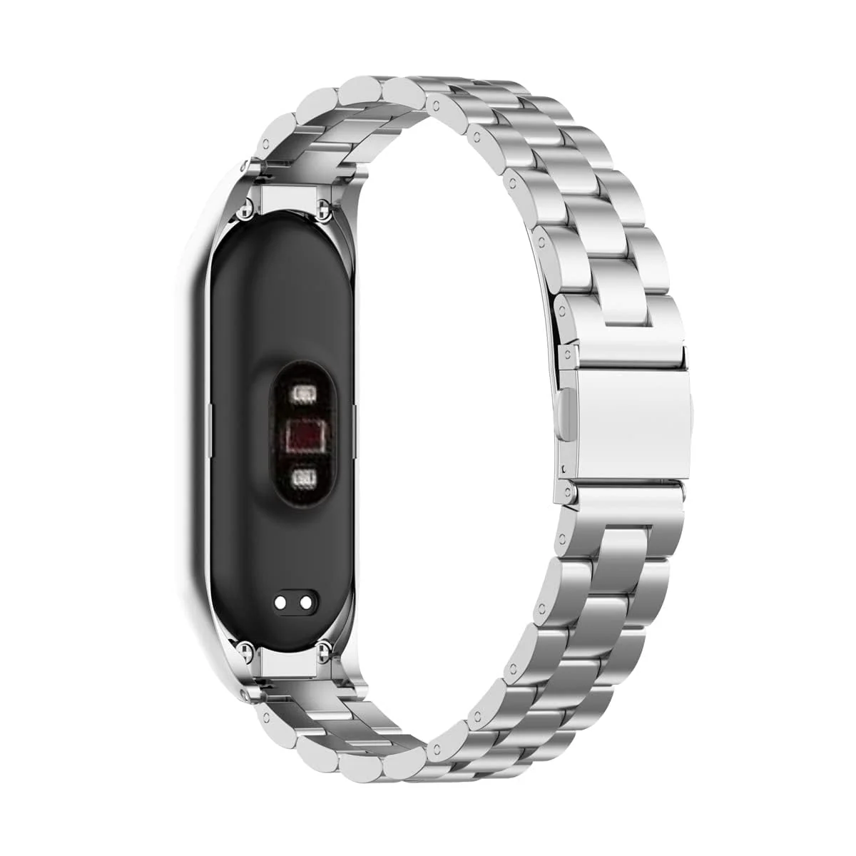 DL3 Mobilak Compatible For Xiaomi Mi Band 7 Strap, Metal Bracelet MiBand 7 Waterproof Stainless Steel Wrist Strap Accessory Band Strap for Xiaomi Mi Smart Band 7 - Black