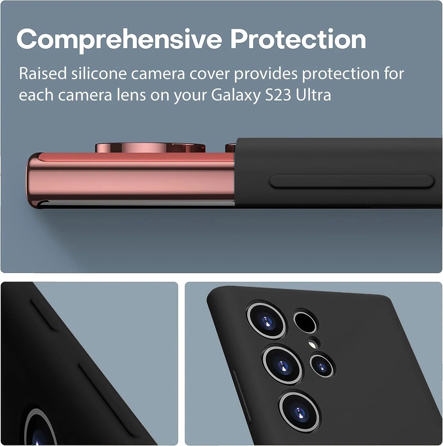 DL3 Mobilak Case Compatible with Samsung Galaxy S24 Ultra, Soft Silicone Bumper Case, Shockproof Protective Case - Black