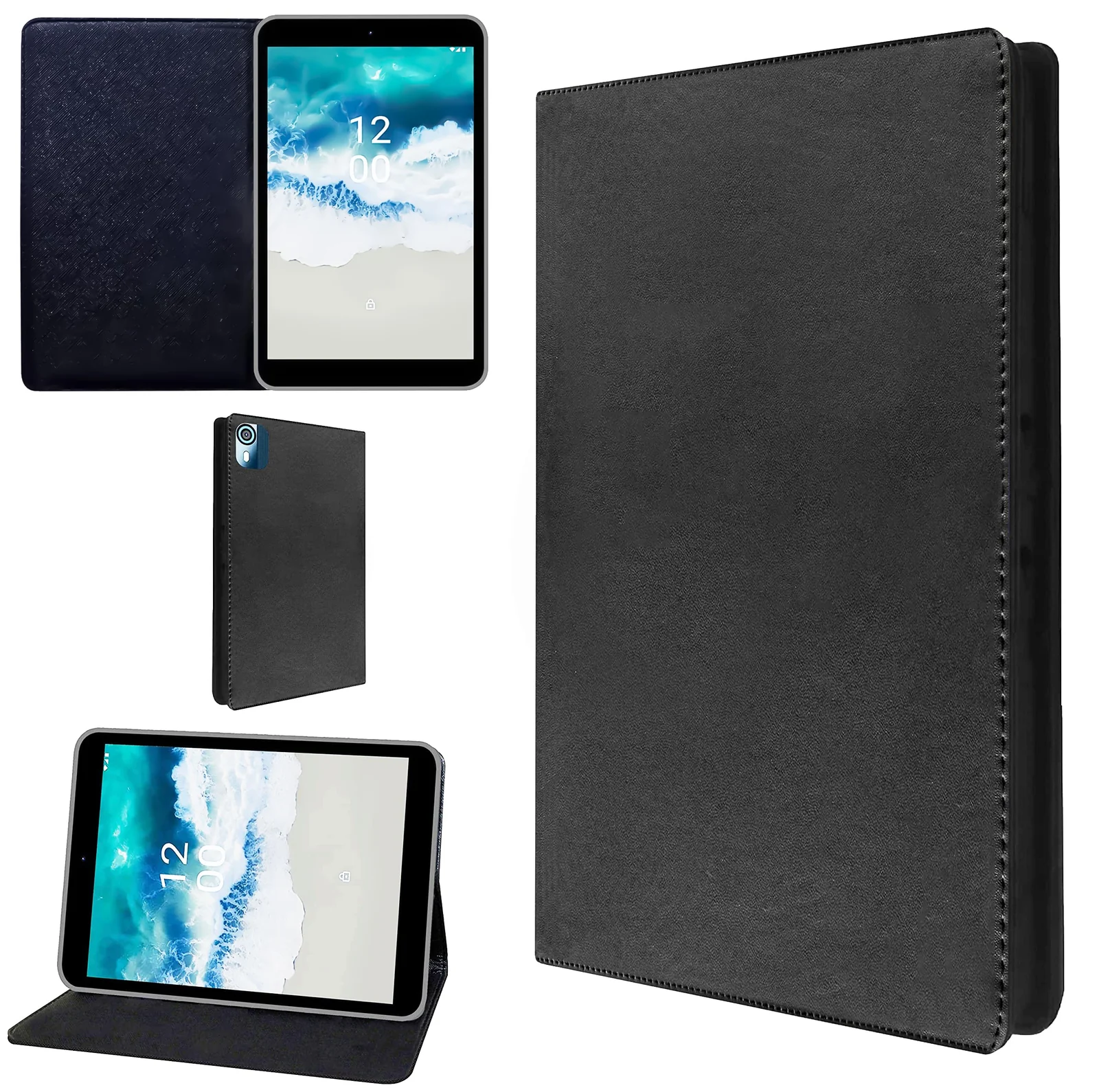 "DL3 Mobilak Leather Case for Nokia T10 Tablet 8.0 Inch, Slim Stand Cover Frame TPU Shell Lightweight Smart Cover for 8.0"" Nokia T10 2022 Release - Black"
